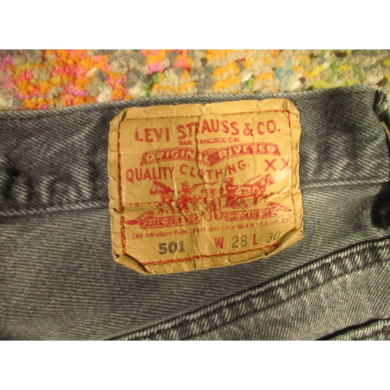 Levi's VINTAGE Levi's 501 Jeans 27x30 Gray Denim Button Fly Mid 5-Pocket USA 80s 90s Straight Mens 90s Classic American Adapted Size US 27 - 5 Thumbnail
