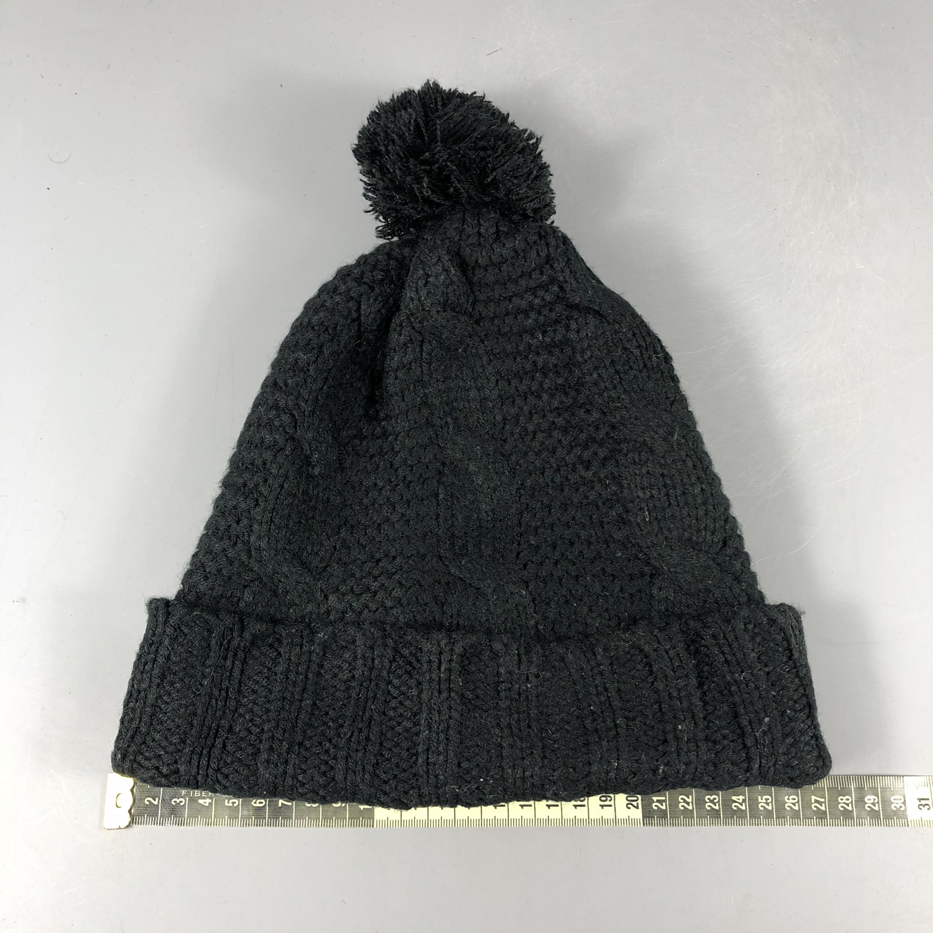 Japanese Brand × Vintage Japanese Brand Cable Knit Black Beanie Snow Cap -D1291 Size ONE SIZE - 3 Thumbnail