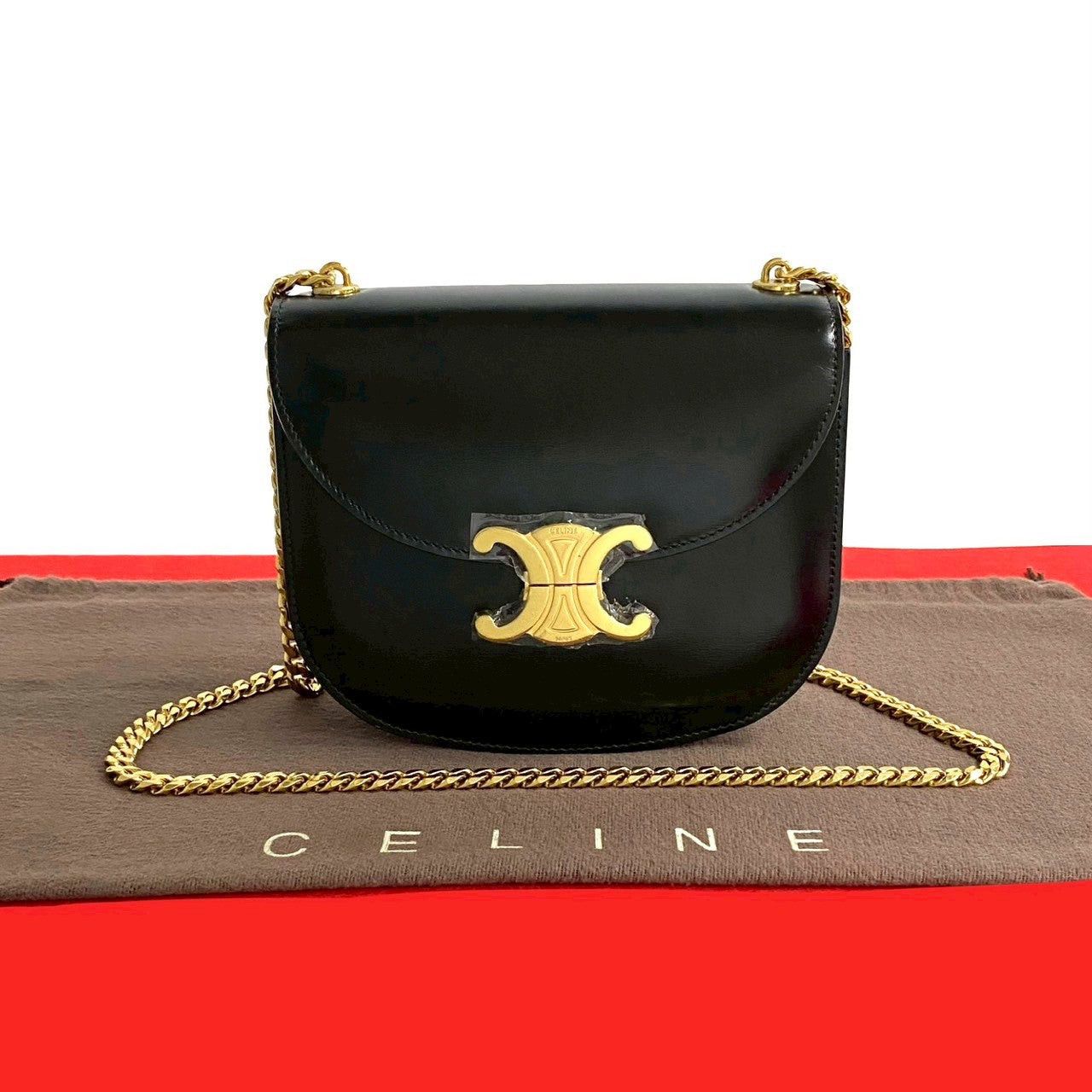 Celine Celine Shoulder Bag Black Leather Size ONE SIZE - 1 Thumbnail