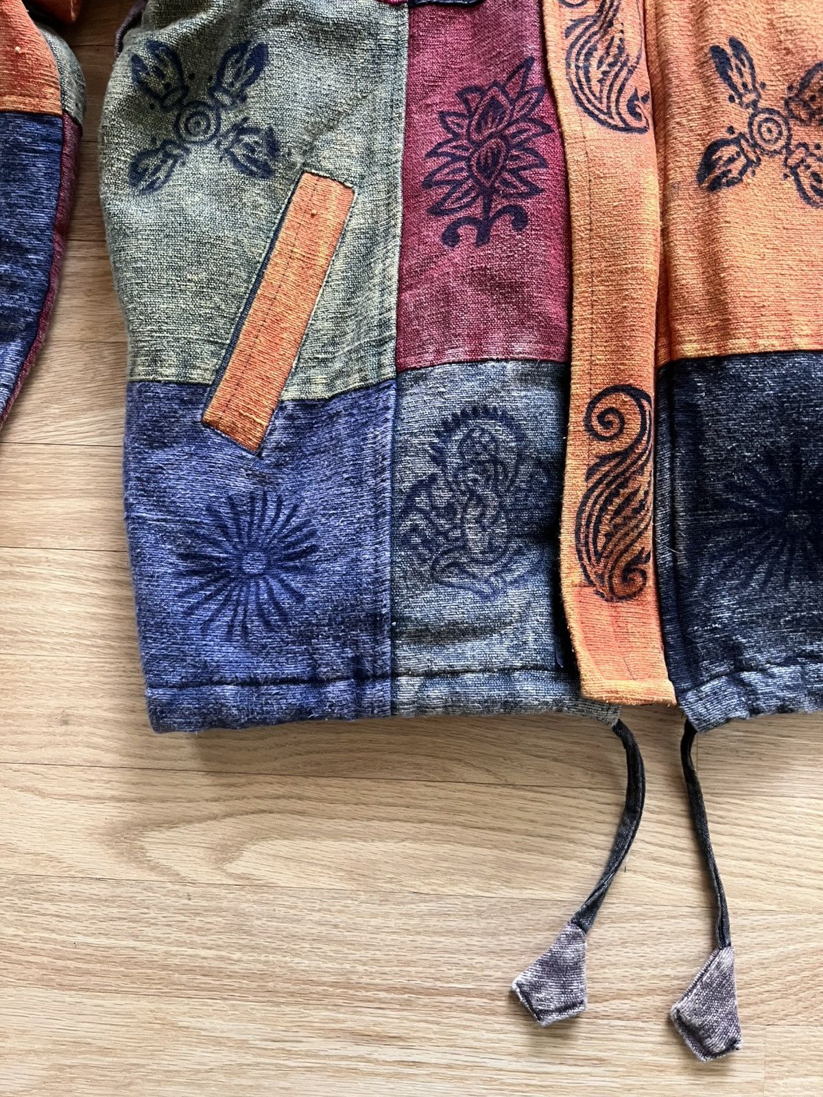 Vintage Vintage Bohemian Patchwork Hoodie – Cotton Baja Jacket Size US XXL / EU 58 / 5 - 3 Thumbnail