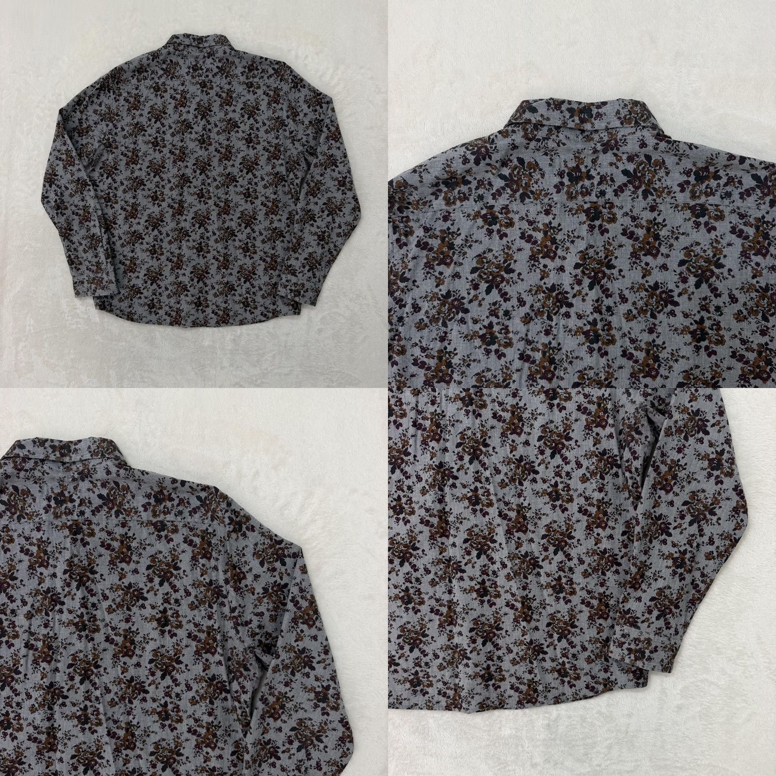 Express Express Shirt Mens L Gray Floral Slim Soft Wash Button Long Sleeve Casual Size US L / EU 52-54 / 3 - 8 Thumbnail