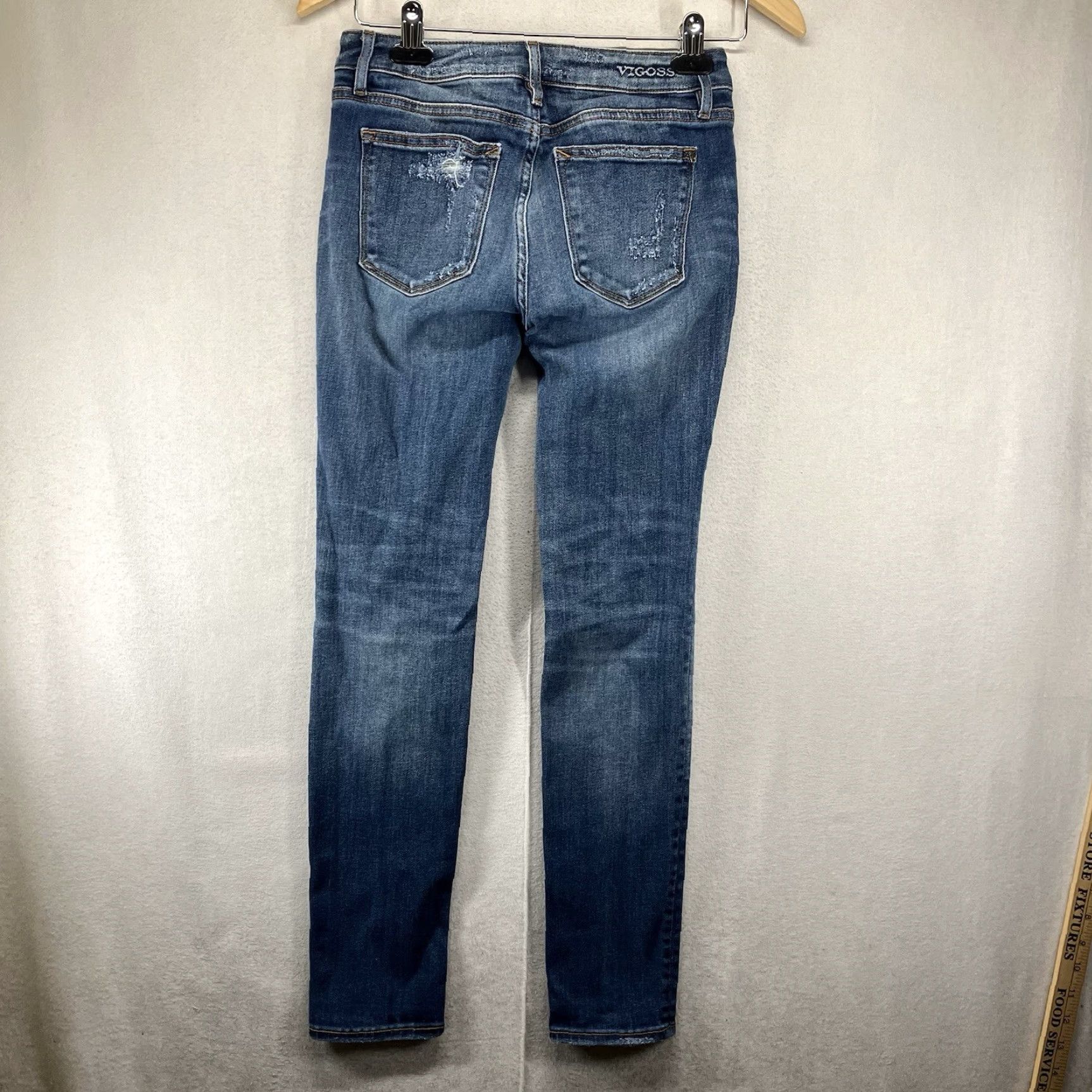 Vintage VIGOSS Jagger Skinny Jeans Distressed Stretch Women’s 28x27 Jeans Size 26" / US 2 / IT 38 - 2 Thumbnail