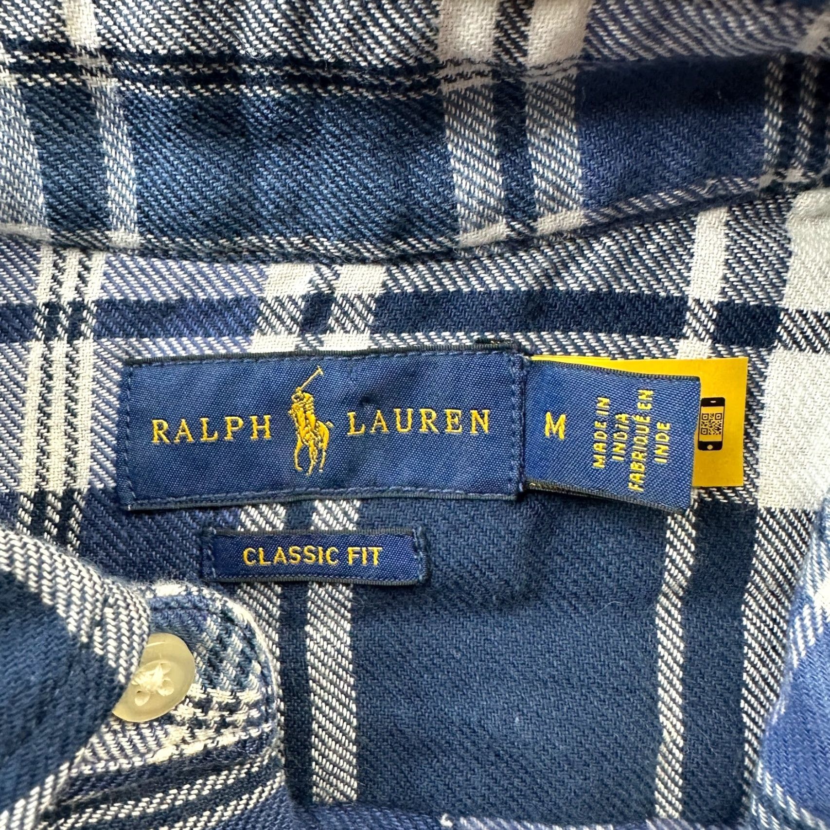 Polo Ralph Lauren Ralph Lauren Shirt Polo Button-Up Plaid Blue Medium Mens Classic Fit Size US M / EU 48-50 / 2 - 7 Thumbnail