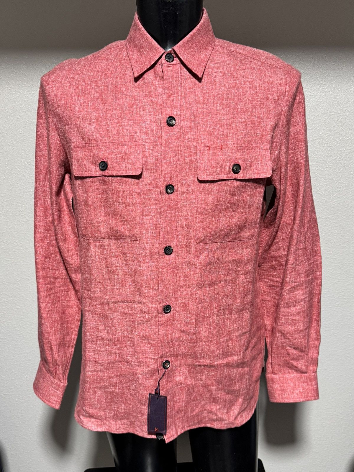 Isaia Napoli Men’s Melange Textured Overshirt