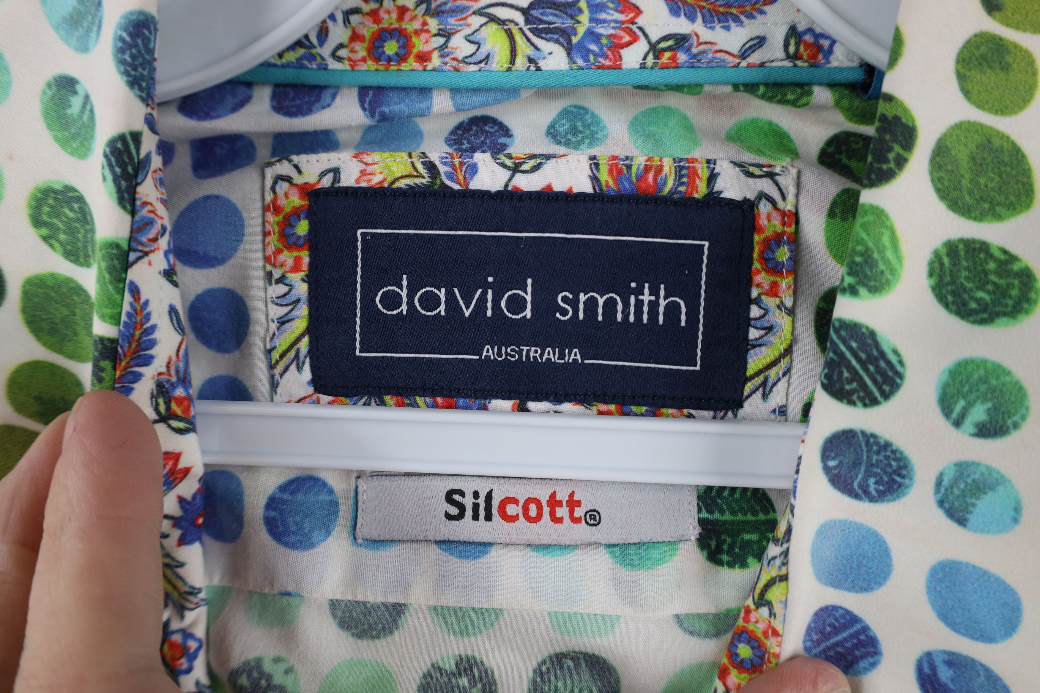 Vintage David Smith Australia Polka Dot Paisley Cuff Button Shirt Size US XL / EU 56 / 4 - 4 Thumbnail