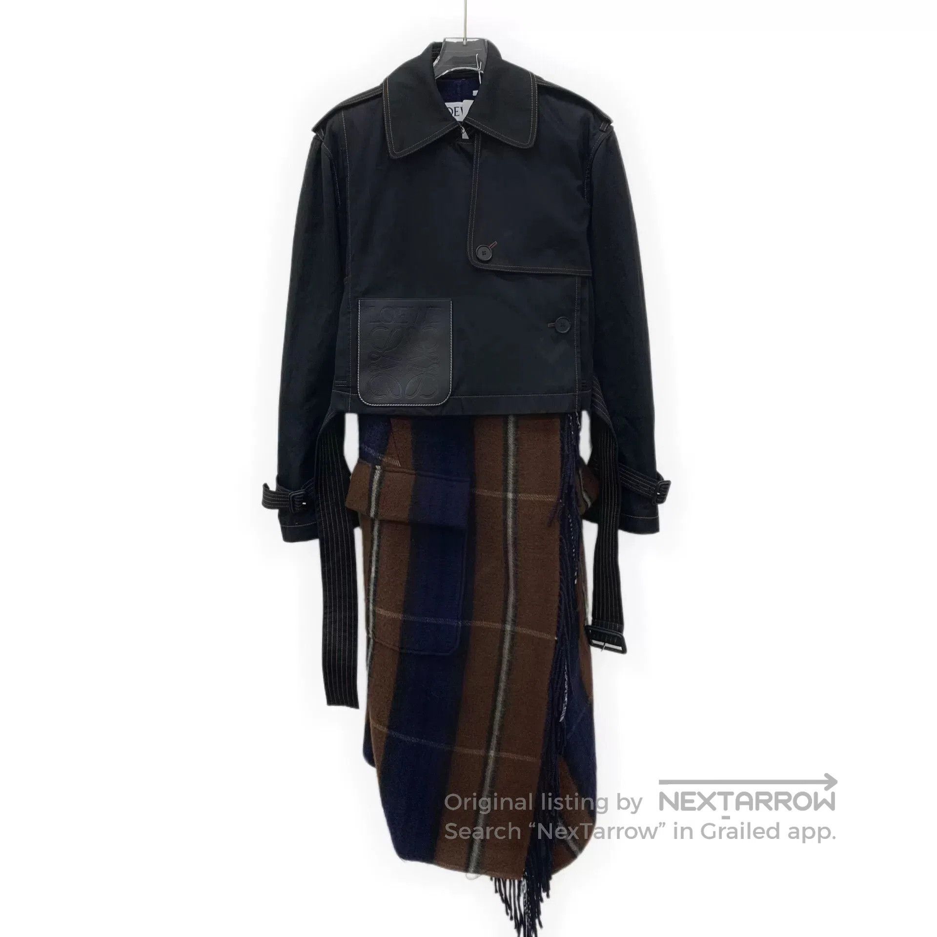 Loewe Loewe Color-Block Fringe Cotton Belted Trench. Size XS / US 0-2 / IT 36-38 - 1 Thumbnail