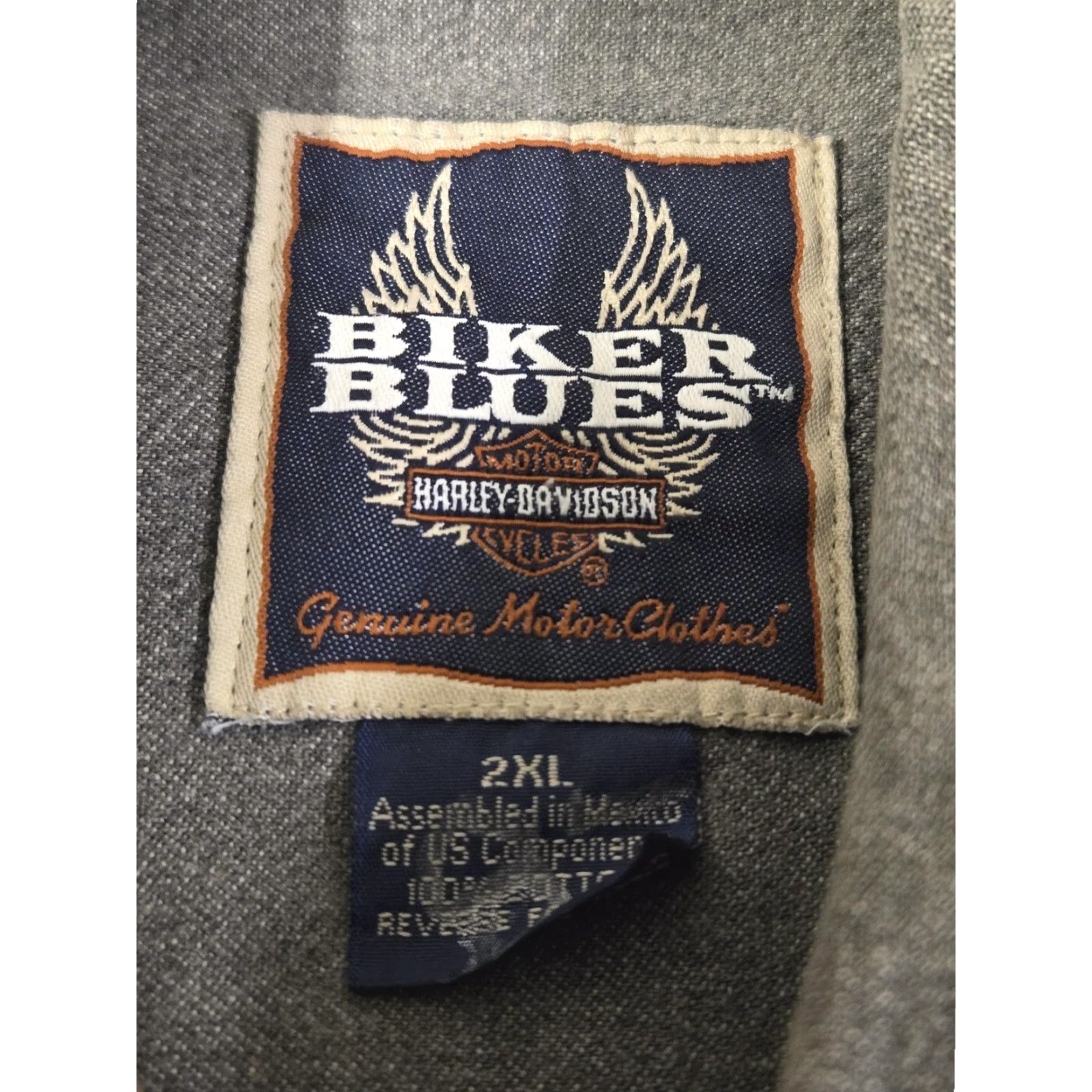 Harley Davidson Harley-Davidson Shirt Mens 2XL Denim Short Sleeve Button Up Biker Blues Pocket Size US XXL / EU 58 / 5 - 4 Thumbnail