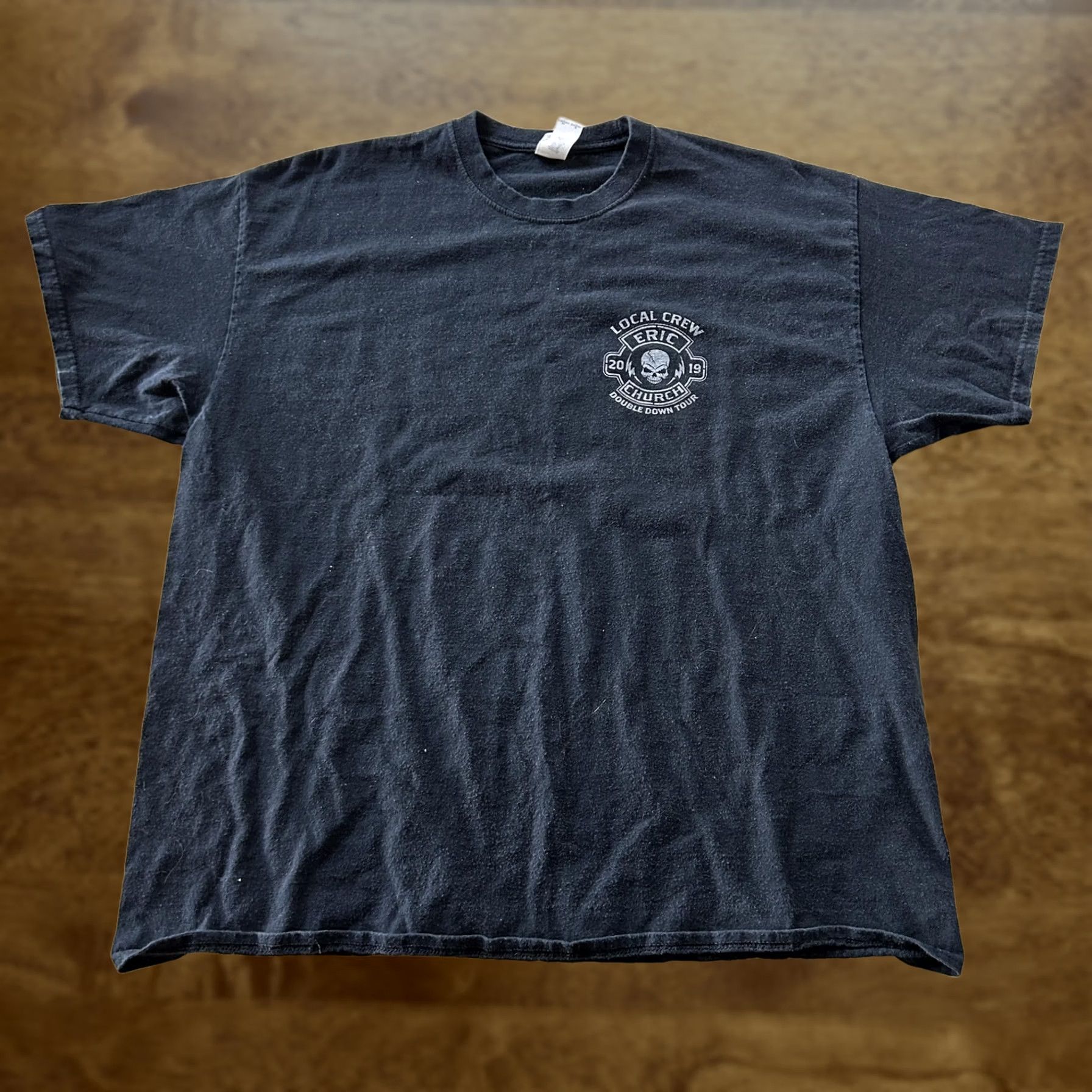 Gildan Eric Church Gildan Shirt Mens 2XL Black Local Crew Double Down Tour Tee T-Shirt Size US XXL / EU 58 / 5 - 1 Thumbnail