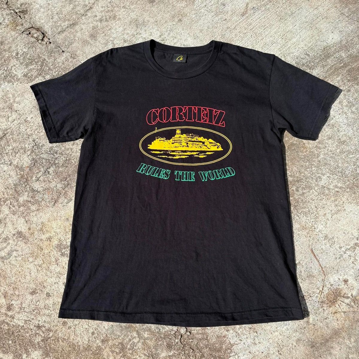 Corteiz Cortiez Alcatraz T shirt Black / Green boxy fit | Grailed
