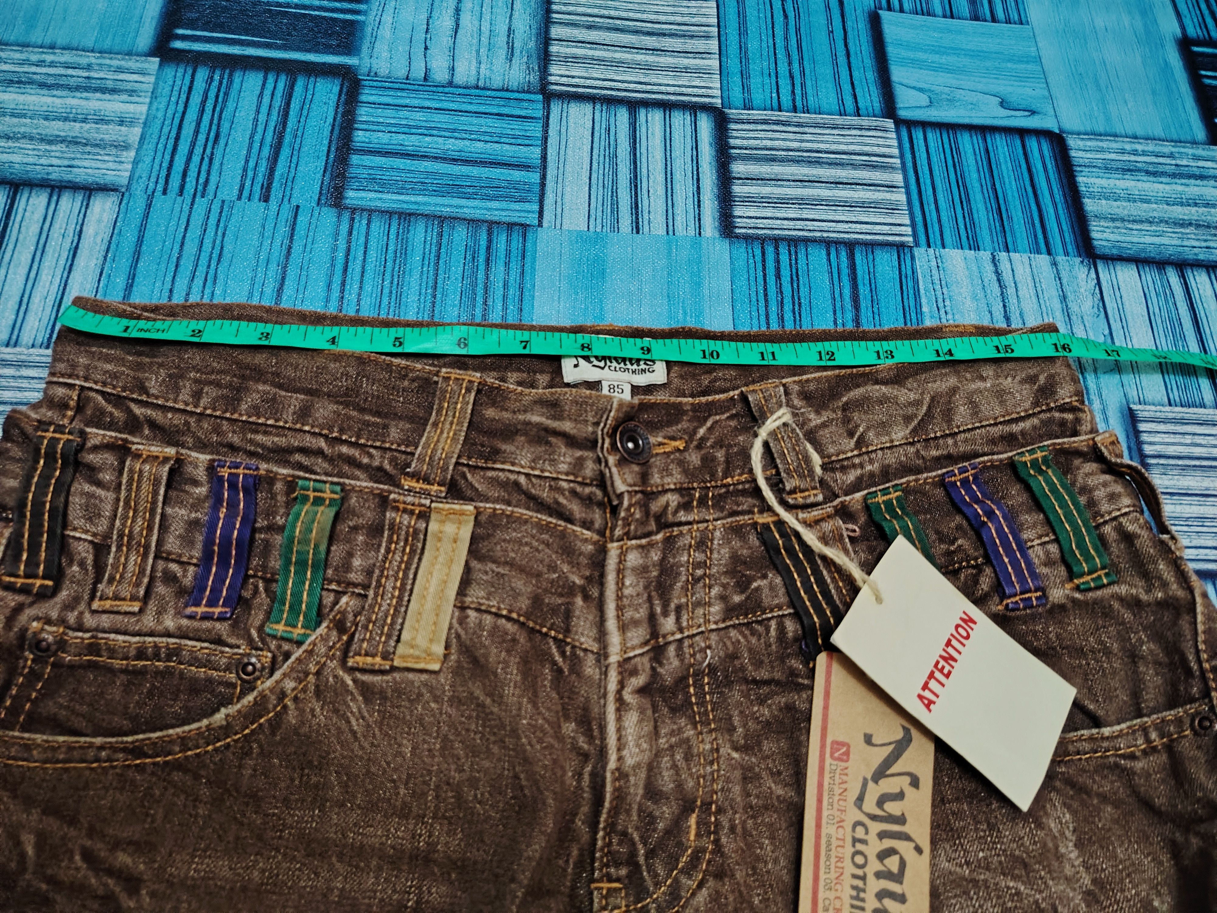 Who Decides War Rare Japanese Brown Nylaus Double waist Flared Jeans Size US 32 / EU 48 - 19 Thumbnail