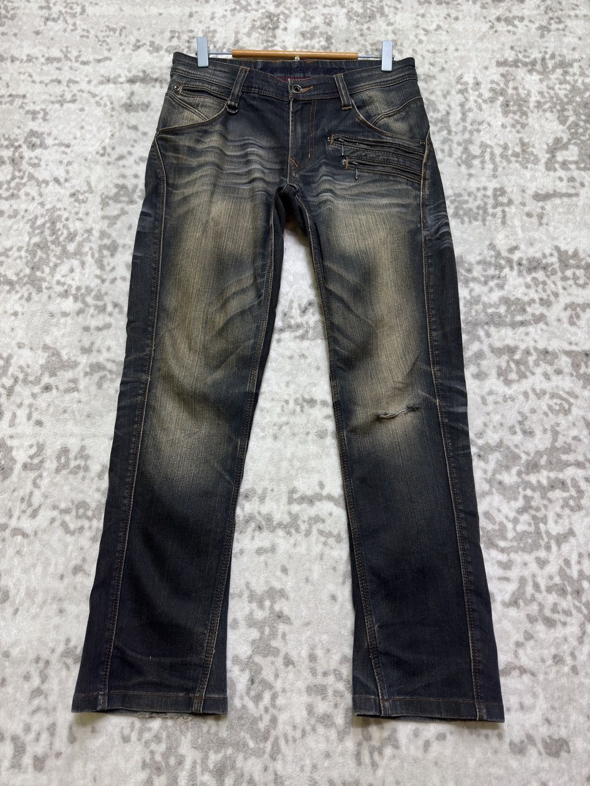Nicole Club Nicole Club for Men Distressed Washed Zipper Pocket Denim Size US 30 / EU 46 - 1 Thumbnail