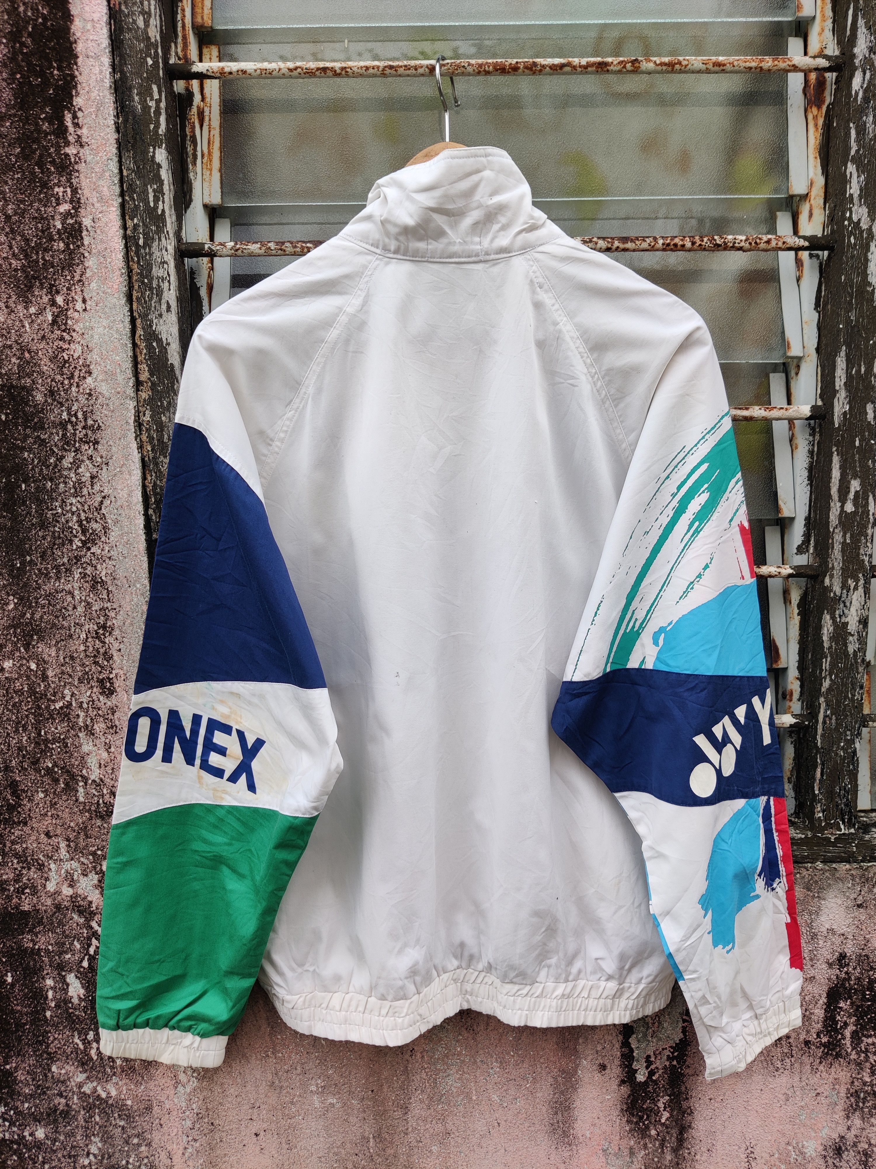 Japanese Brand Vintage Yonex Multi Colour Spell out Japan Made Jacket Size US L / EU 52-54 / 3 - 5 Thumbnail