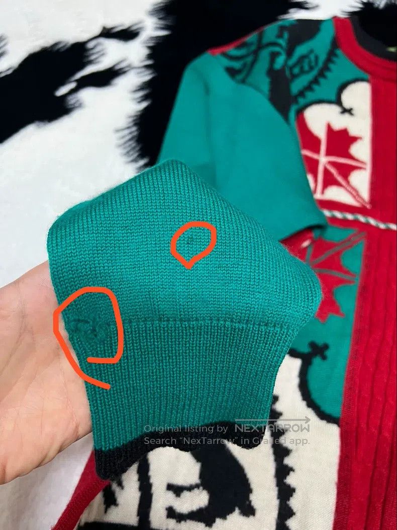 Kenzo Kenzo Christmas Fair Isle Red and Green Knit 100% Wool Size L / US 10 / IT 46 - 6 Thumbnail
