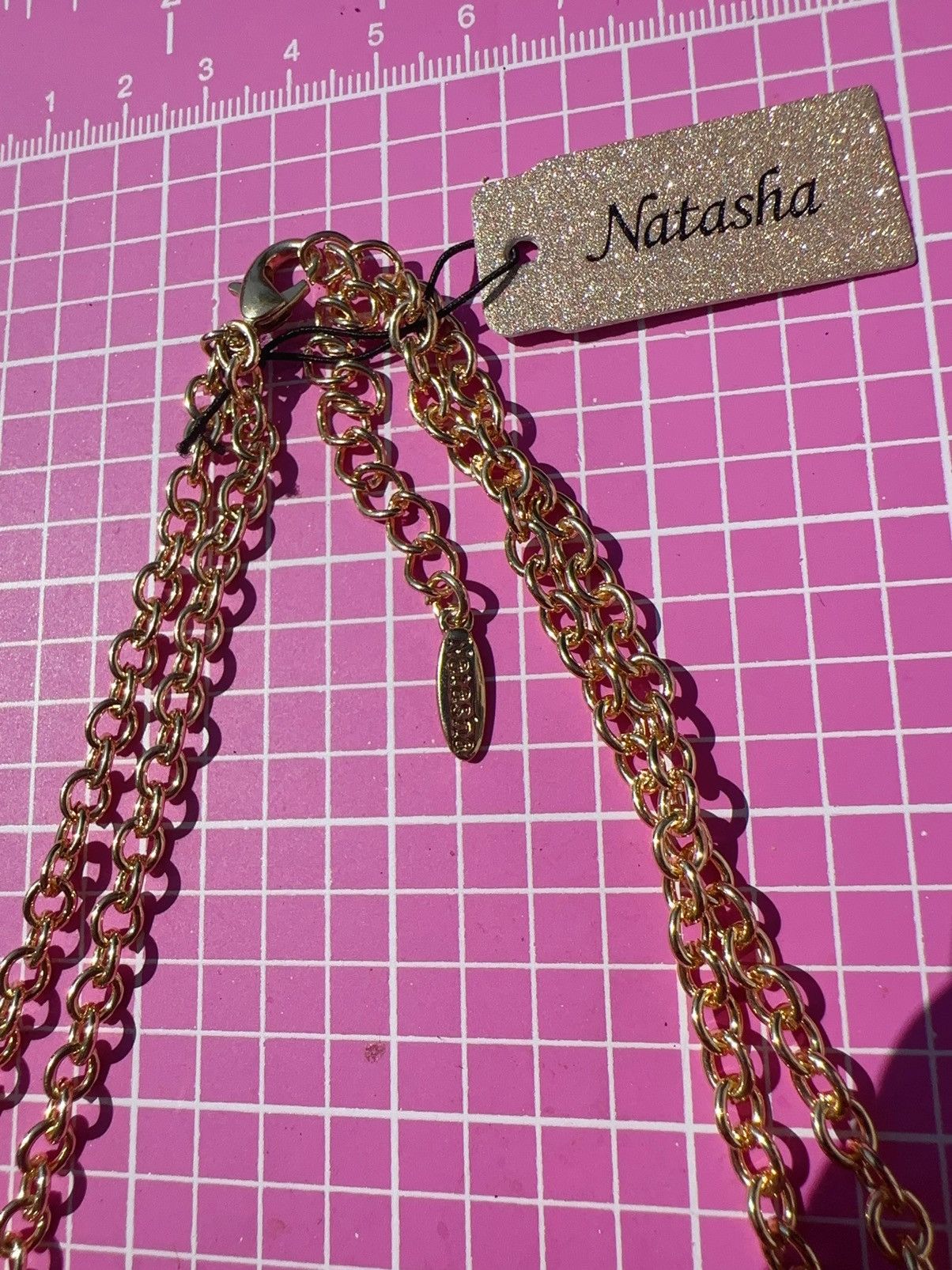 Designer Natasha gold tone flower with crystal Statement Adjustabl Size ONE SIZE - 5 Thumbnail