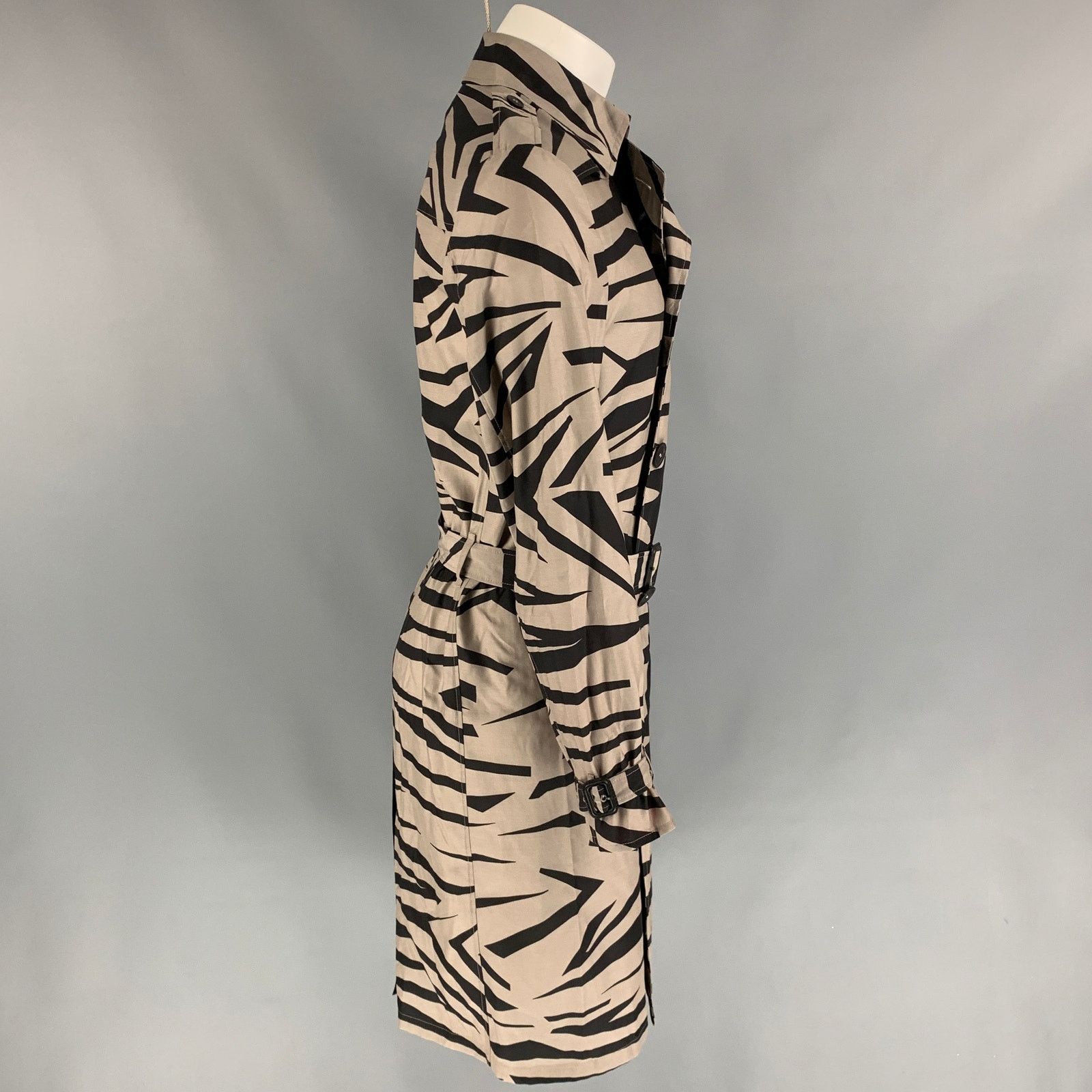 Burberry Prorsum BURBERRY PRORSUM Print Silk / Wool Belted Trenchcoat Size US M / EU 48-50 / 2 - 4 Thumbnail