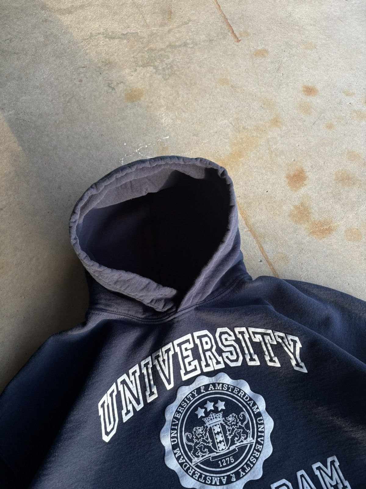 Other Vintage Faded University Of Amsterdam Boxy College Hoodie Size US L / EU 52-54 / 3 - 4 Thumbnail