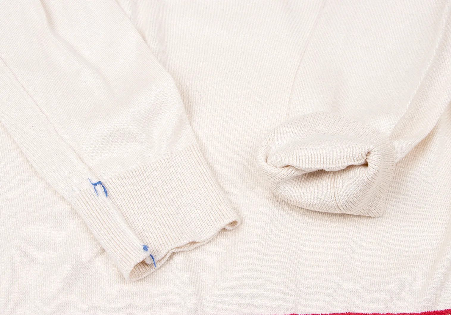 Maison Margiela Color-Stitch Design Knit Sweater in Ivory, Size M Size US M / EU 48-50 / 2 - 5 Thumbnail