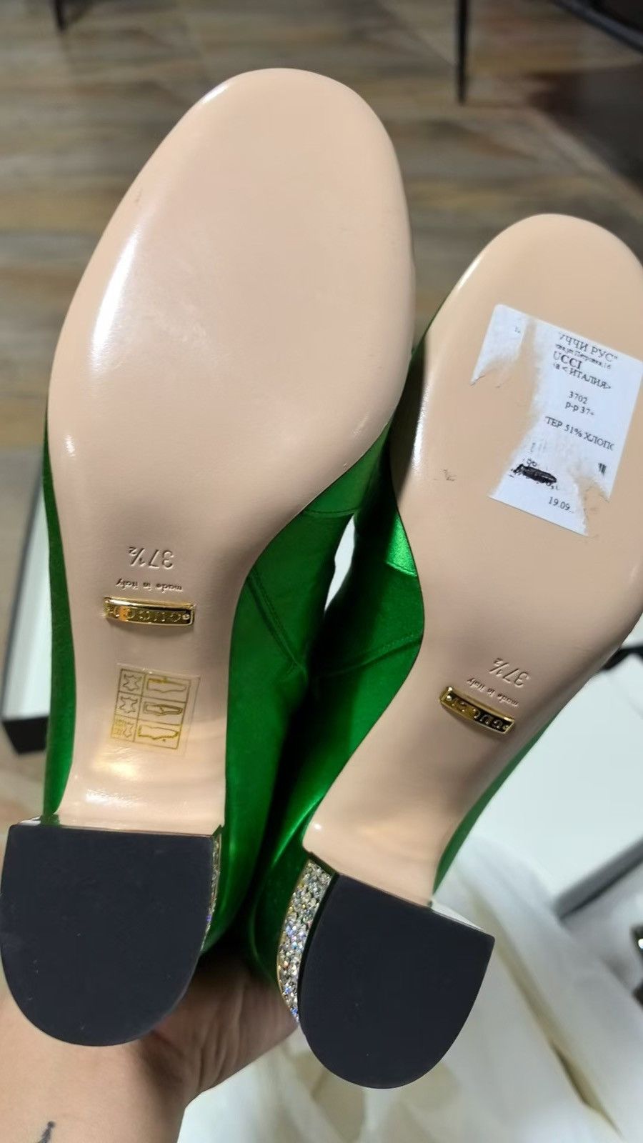 Gucci Runway Lime Green Dragon Boots With Sparkly Bows Size US 7.5 / IT 37.5 - 2 Thumbnail