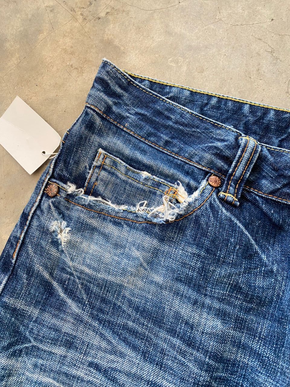 Japanese Brand Vintage River & Blue Flare Distressed Denim Size US 32 / EU 48 - 16 Thumbnail