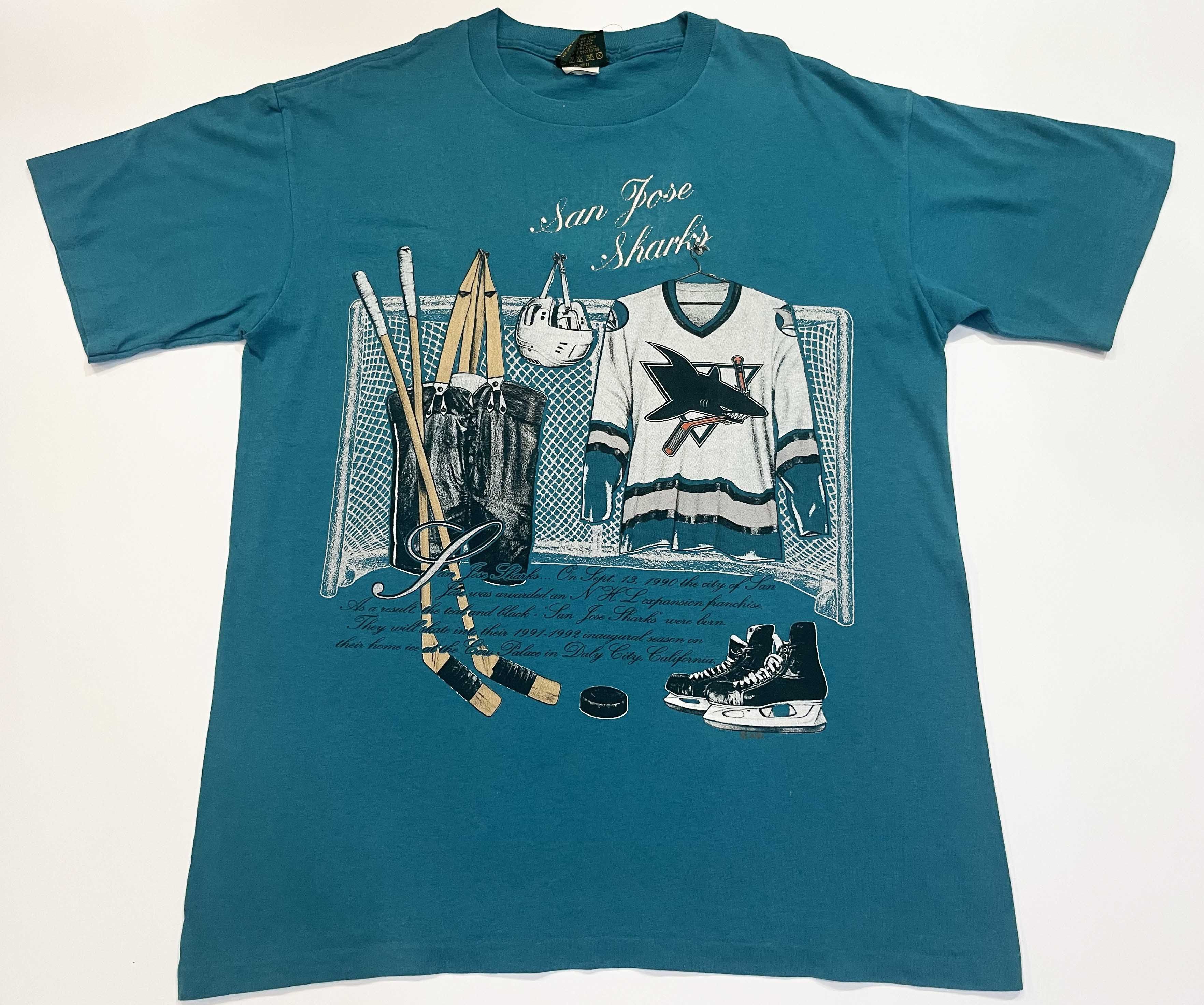 NHL × Vintage Vintage Home Team NHL San Jose Sharks Hockey T-Shirt Size US L / EU 52-54 / 3 - 1 Thumbnail