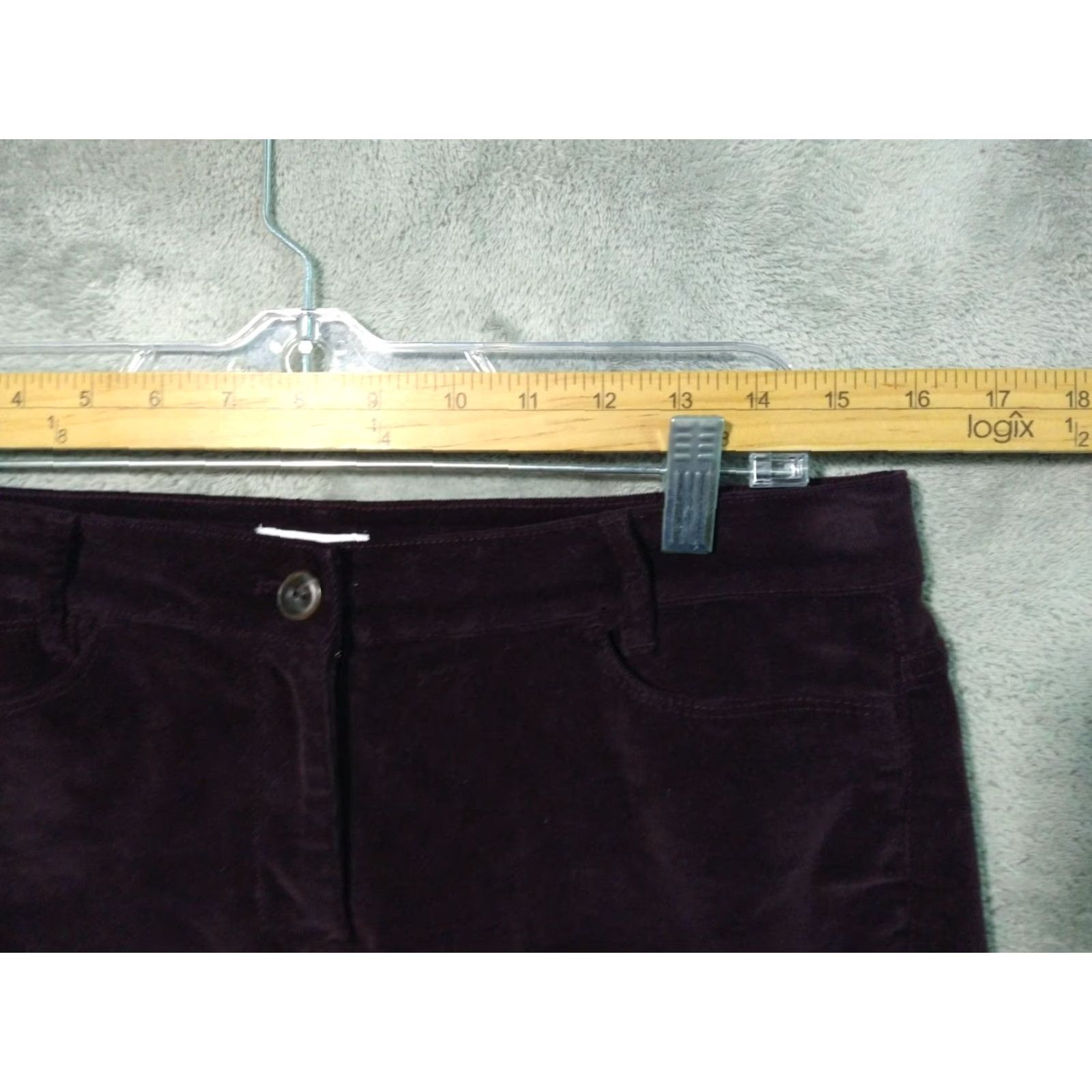 J. Jill J Jill Pants Slim Straight Leg 8P Petite Red Corduroy Mid Rise Stretch Womens Size 30" / US 8 / IT 44 - 3 Thumbnail