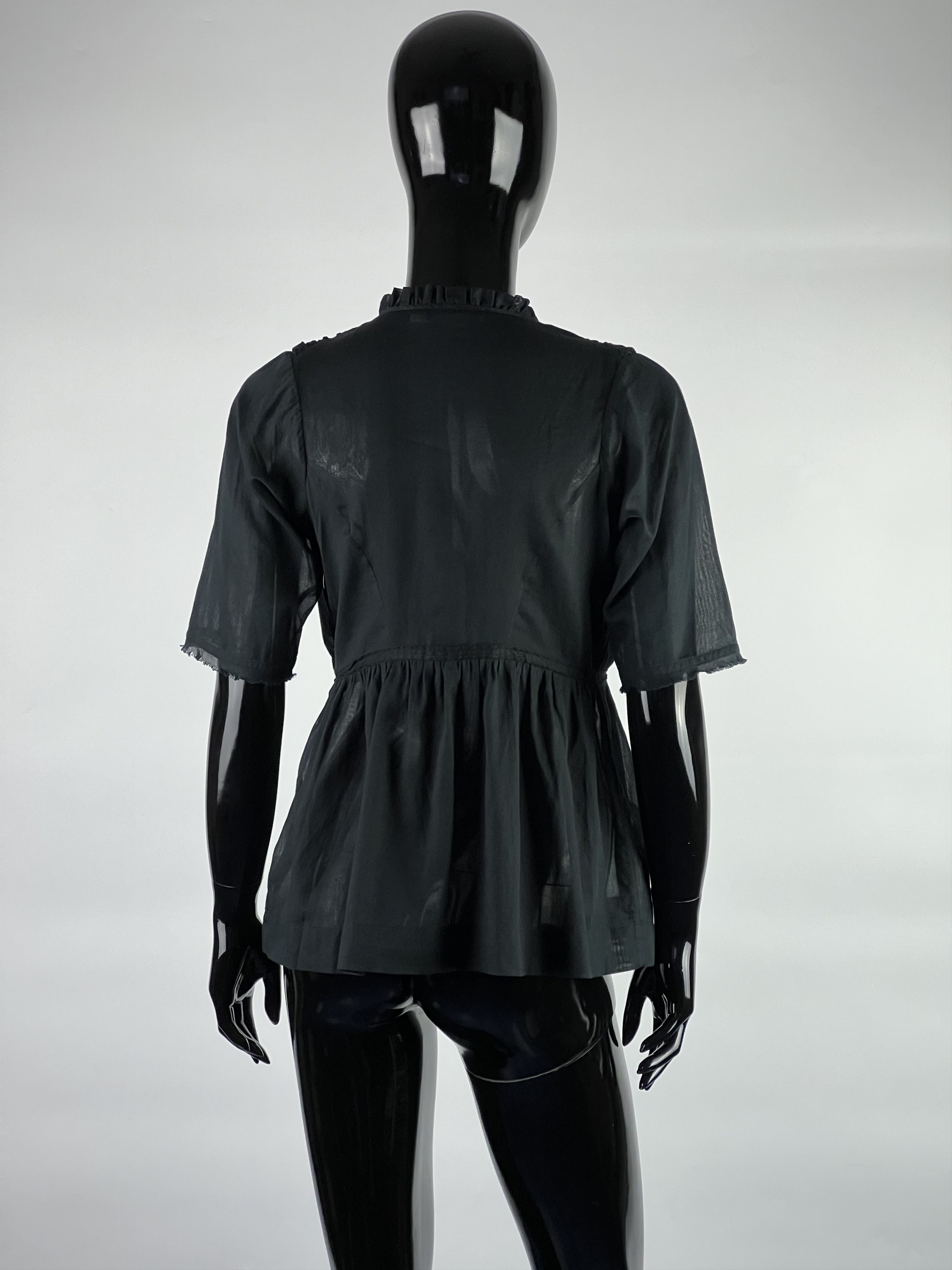 Jil Sander Jil Sander Women's Black Cotton Blouse Top Size XS/S Size S / US 4 / IT 40 - 3 Thumbnail