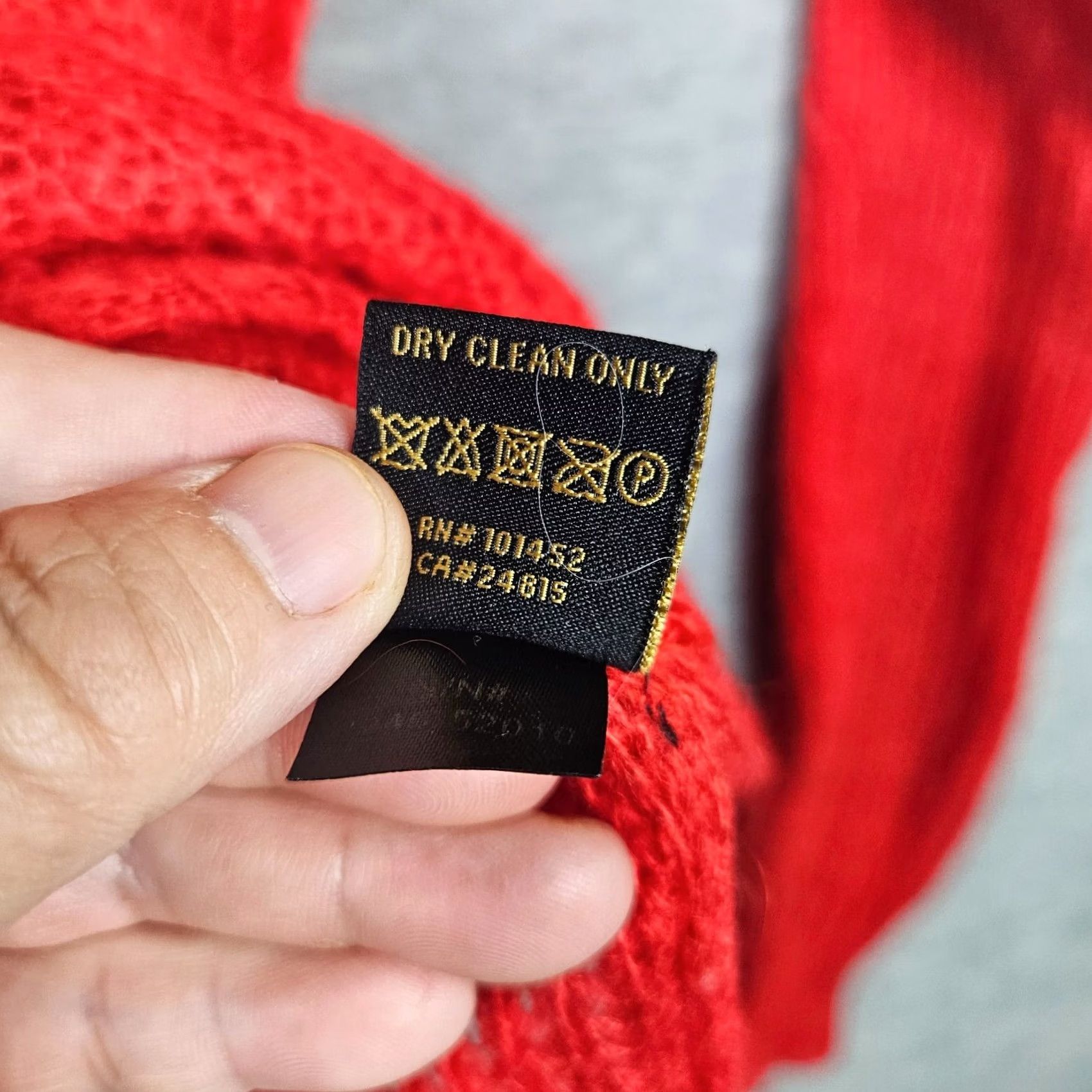 Vintage AS by DF Sweater Cardigan Women Regular M Red Solid V-Neck Modern 4 Seasons Knit Acrylic Mohair Nylon Button Casual Size M / US 6-8 / IT 42-44 - 4 Thumbnail