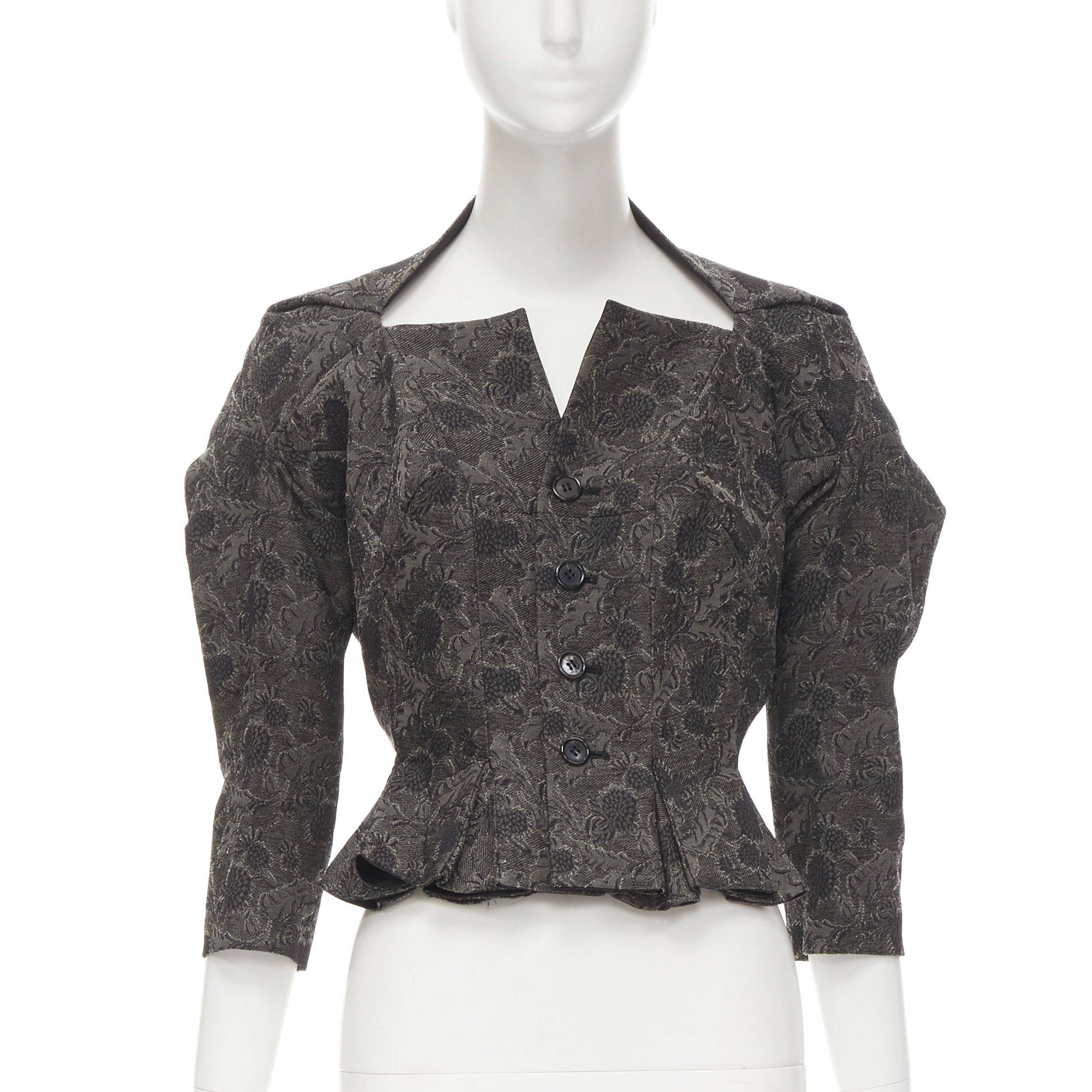 Junya Watanabe rare JUNYA WATANABE 1999 grey floral lace jacquard transformable jacket M Size M / US 6-8 / IT 42-44 - 1 Thumbnail
