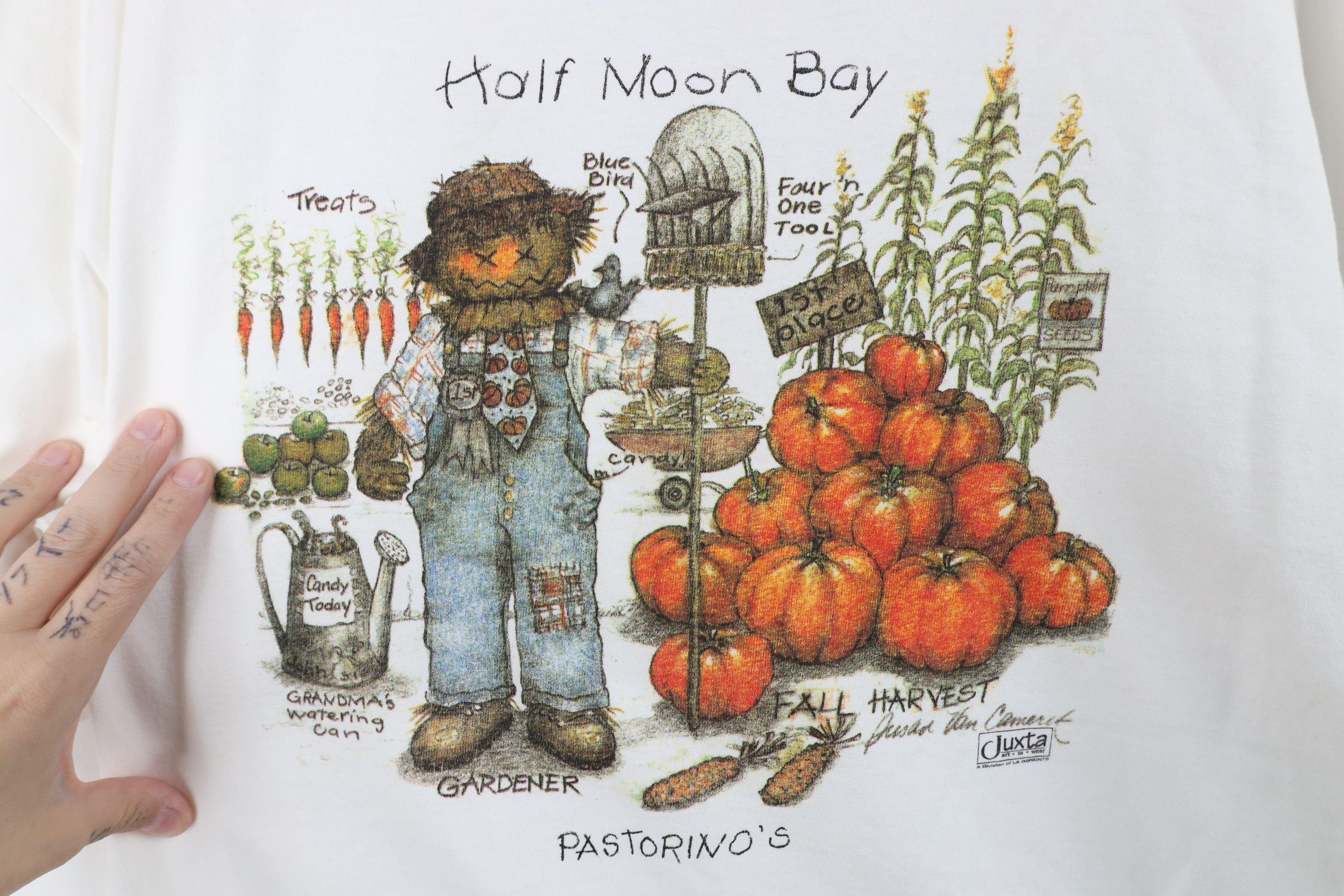 Vintage Vintage 90s Streetwear Bay Fall Harvest Scarecrow T-Shirt Size US XL / EU 56 / 4 - 4 Thumbnail