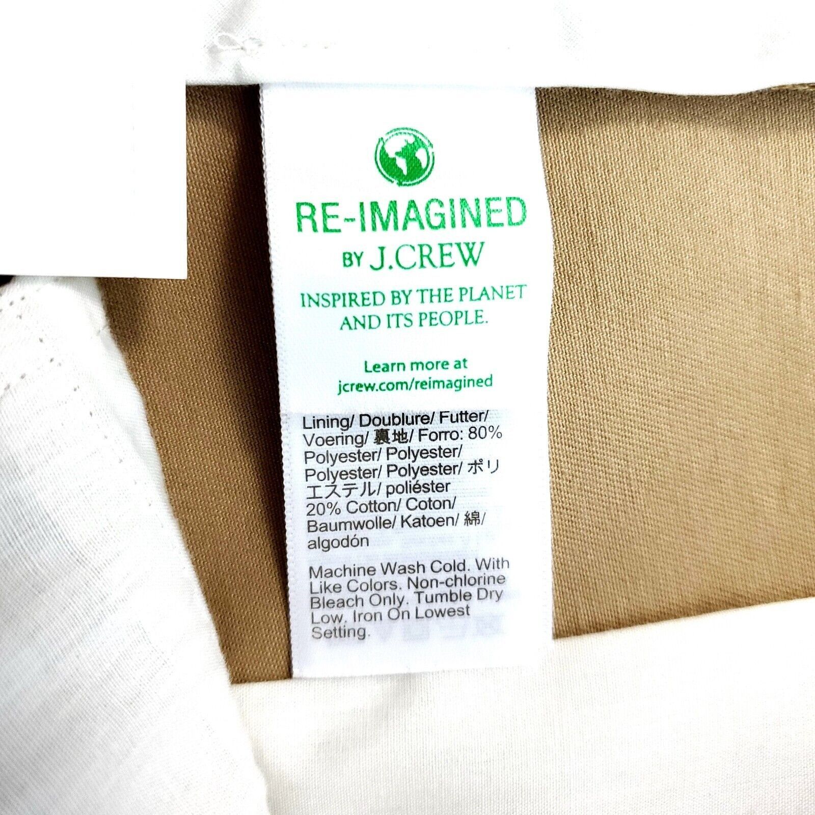 J.Crew NEW J Crew Flex Straight Cotton Chino Pants Tan 35/34 Mid Ri Size US 35 - 8 Thumbnail