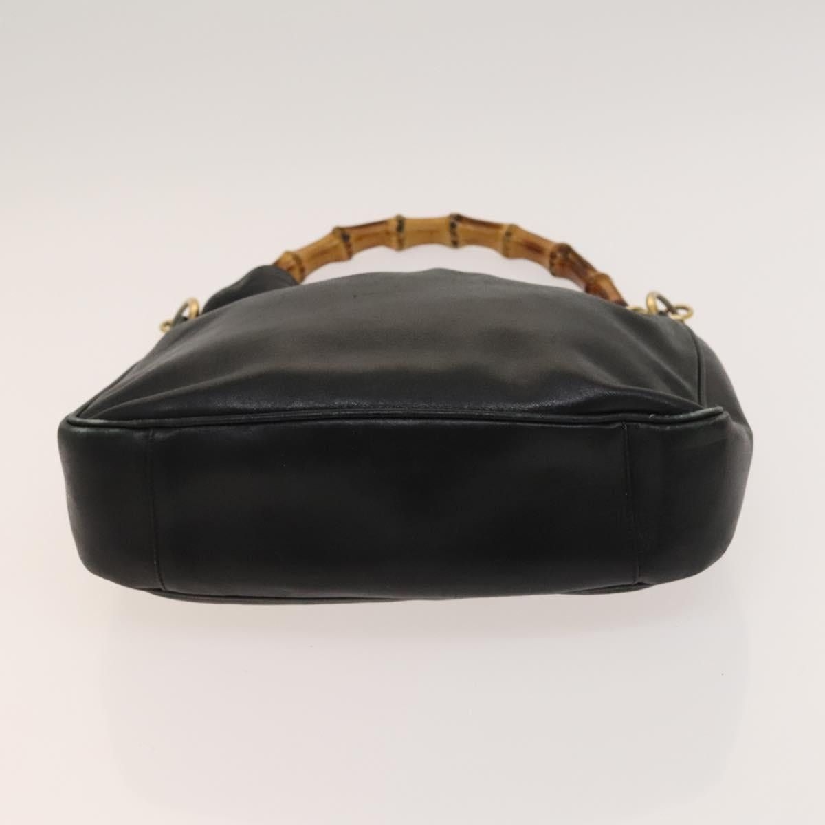 Gucci GUCCI Bamboo Handbag Leather Black Gold 001 3754 001 3754 Size ONE SIZE - 9 Thumbnail