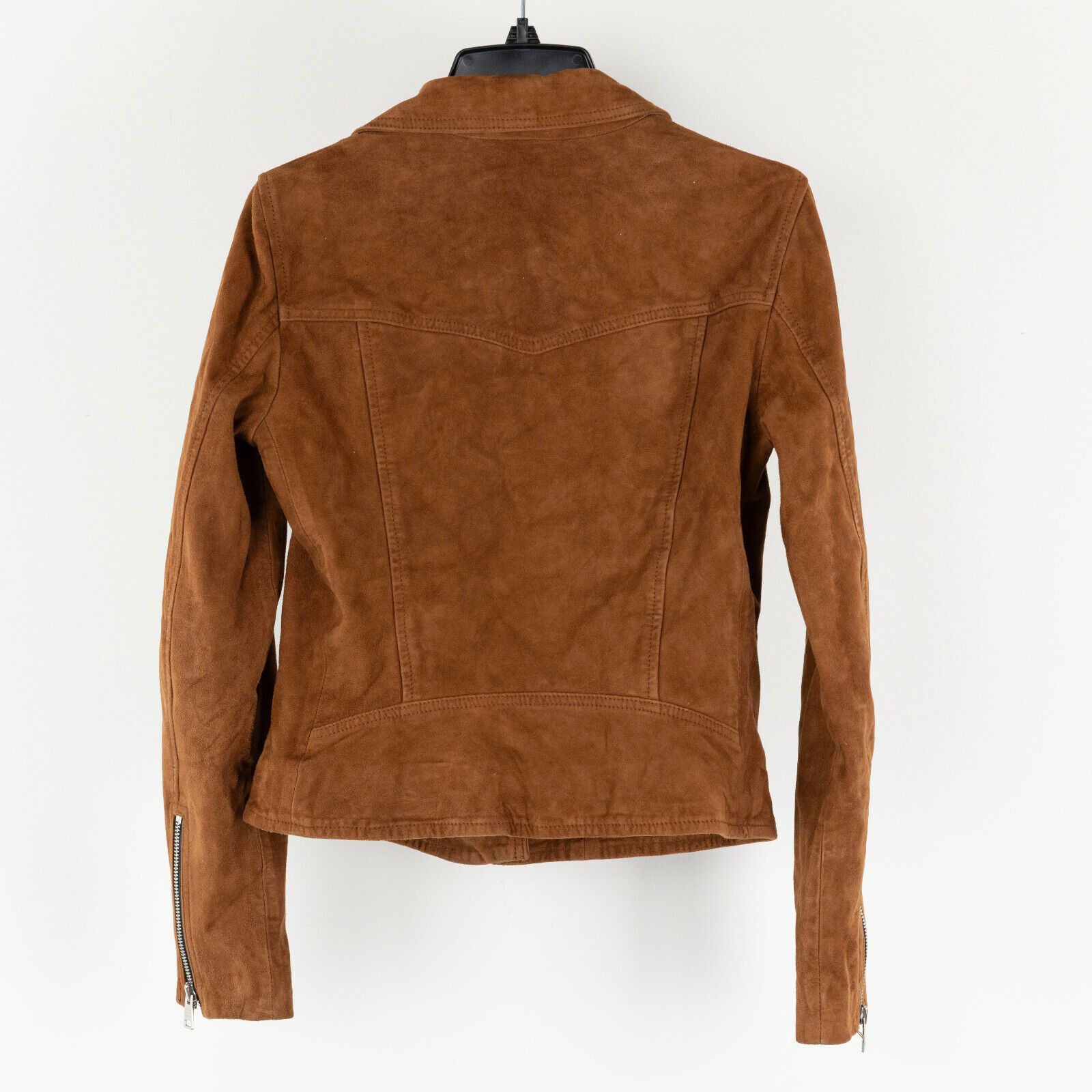 Allsaints Allsaints Women Vela Suede Biker Jacket Conker Brown Size 2 Size XS / US 0-2 / IT 36-38 - 5 Thumbnail