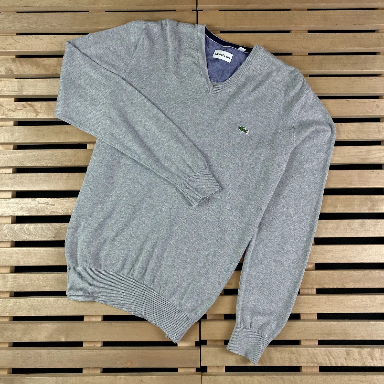 Lacoste Mens Sweater Jumper Lacoste Size L/5 V Neck Size US L / EU 52-54 / 3 - 1 Thumbnail