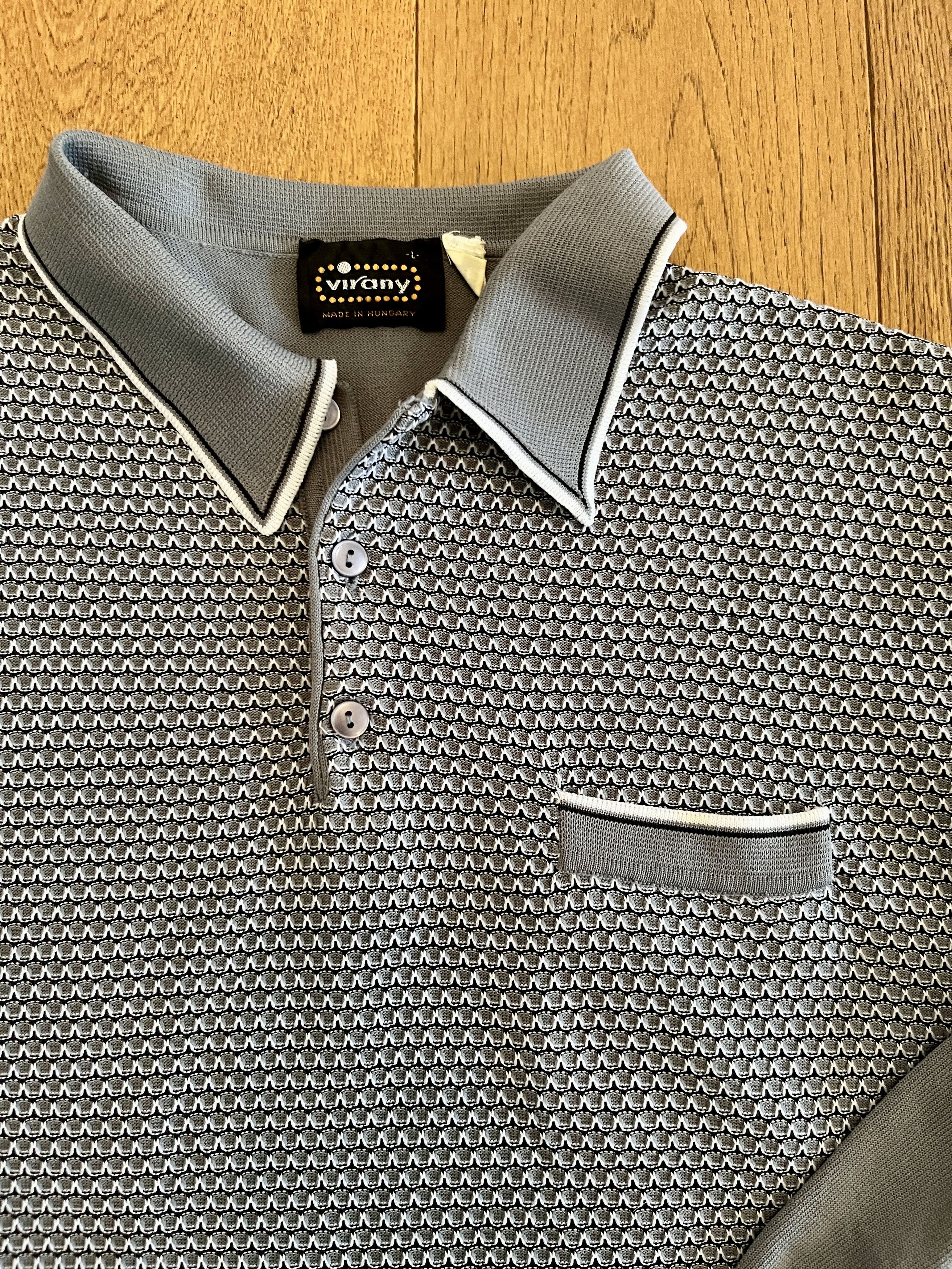 Vintage Vintage 70s Virany Hungary Textured Knit Polo Shirt L Size US L / EU 52-54 / 3 - 2 Thumbnail