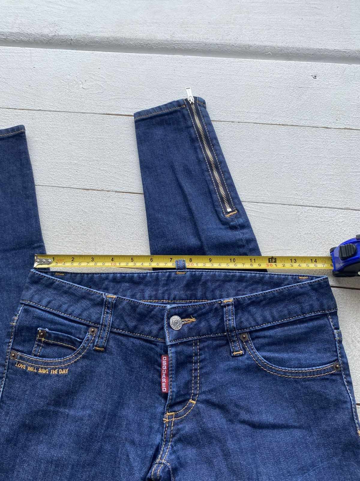 Dsquared2 Luxury 00s Dsquared2 Skinny Zip Hem Denim Jeans Women Y2K Size 29" - 13 Thumbnail