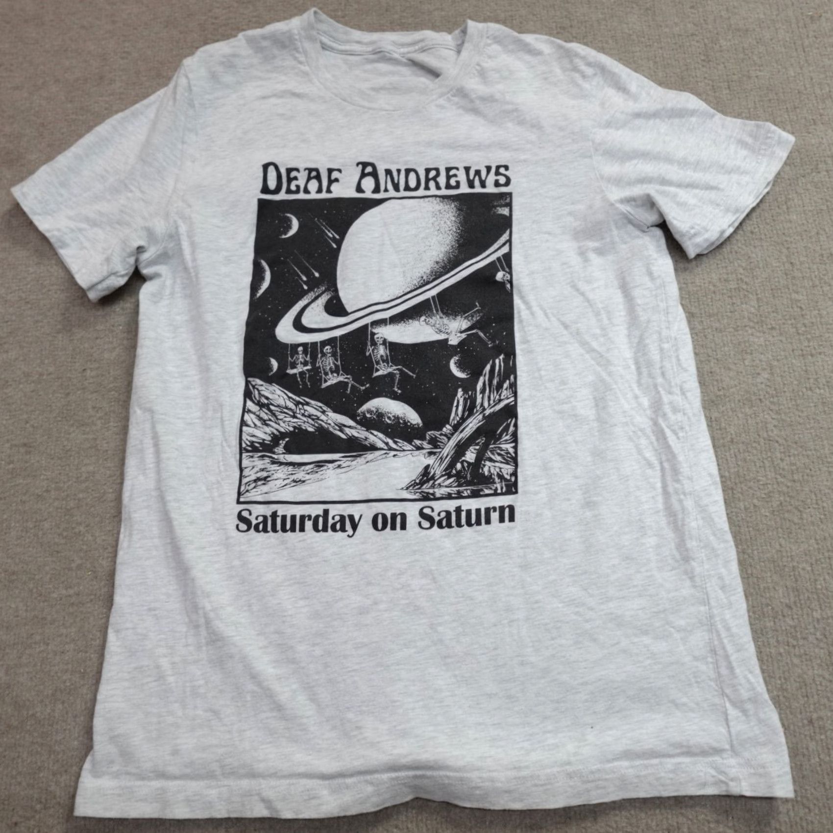 Vintage Deaf Andrews Shirt Medium Gray Saturday on Saturn Mens M Gray Short Sleeve Crew Neck T-Shirt Size US M / EU 48-50 / 2 - 2 Thumbnail