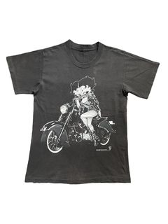 Vintage Vintage 2003 Betty Boop Black T Shirt Motorcycle