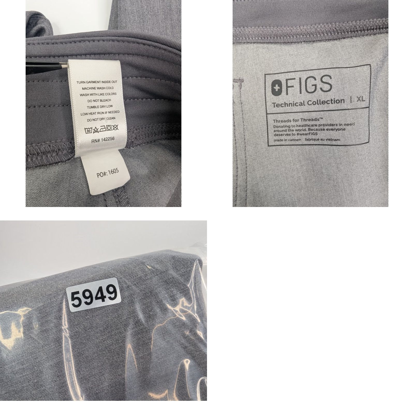 Vintage Figs Women's Livingston Gray Scrub Pants Nurse Medical XL Style T21003 — Gray Scrub Pants, FIGS, Women, XL, Livingston, Medical, Solid Pattern Size 40" / US 18 - 9 Thumbnail
