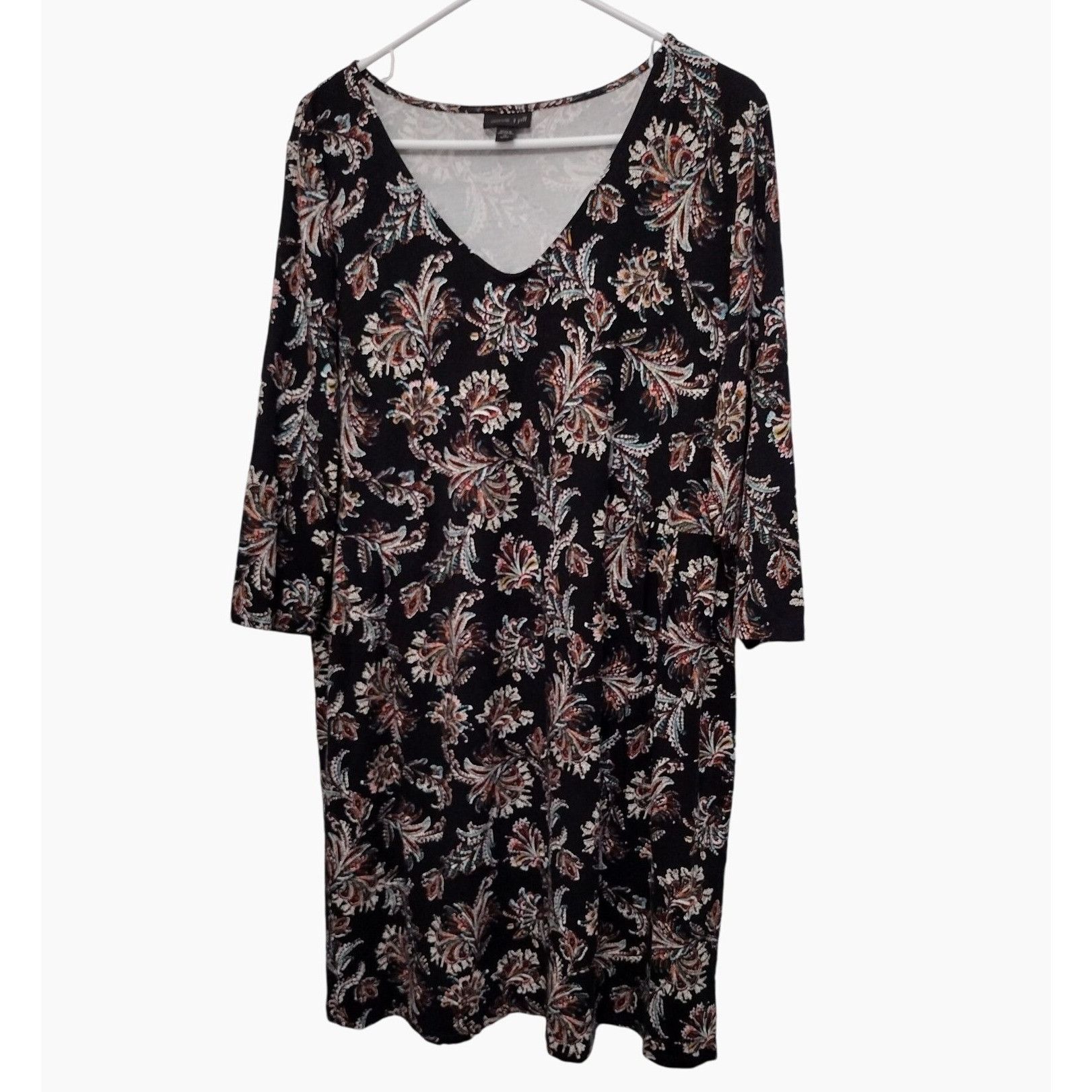 J. Jill J. Jill Wearever Collection Floral Dress XL Petite, Black, 3 Size XL / US 12-14 / IT 48-50 - 1 Thumbnail