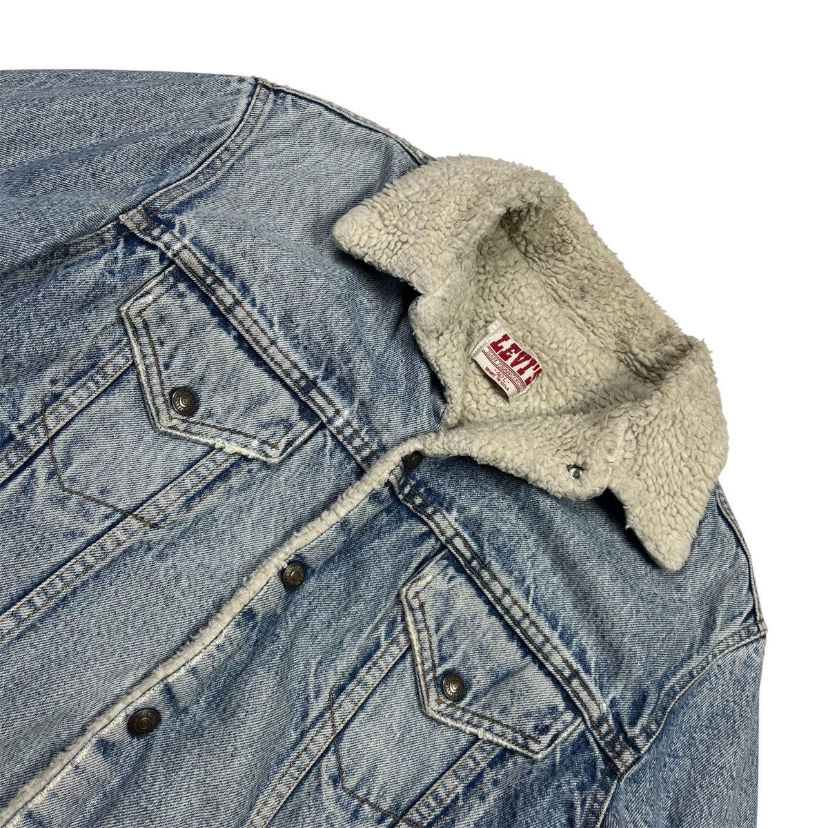 Levi's Vintage Clothing × Vintage 90s Levi’s Vintage Clothing Denim Sherpa Jacket Made in USA Size US L / EU 52-54 / 3 - 4 Thumbnail