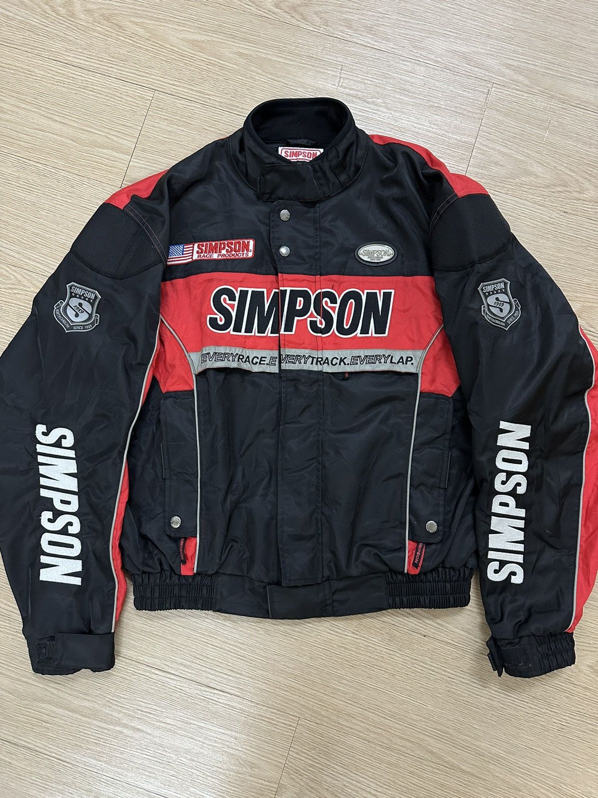 Sports Specialties × Vintage Vintage Team Simpson Racing Motorsport Jacket Bikers Riders Size US XL / EU 56 / 4 - 3 Thumbnail