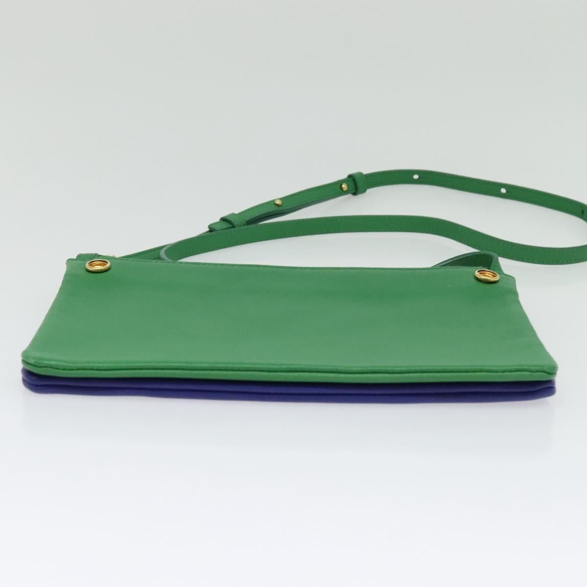 Celine CELINE Trio Shoulder Bag Leather Green Gold Size ONE SIZE - 9 Thumbnail