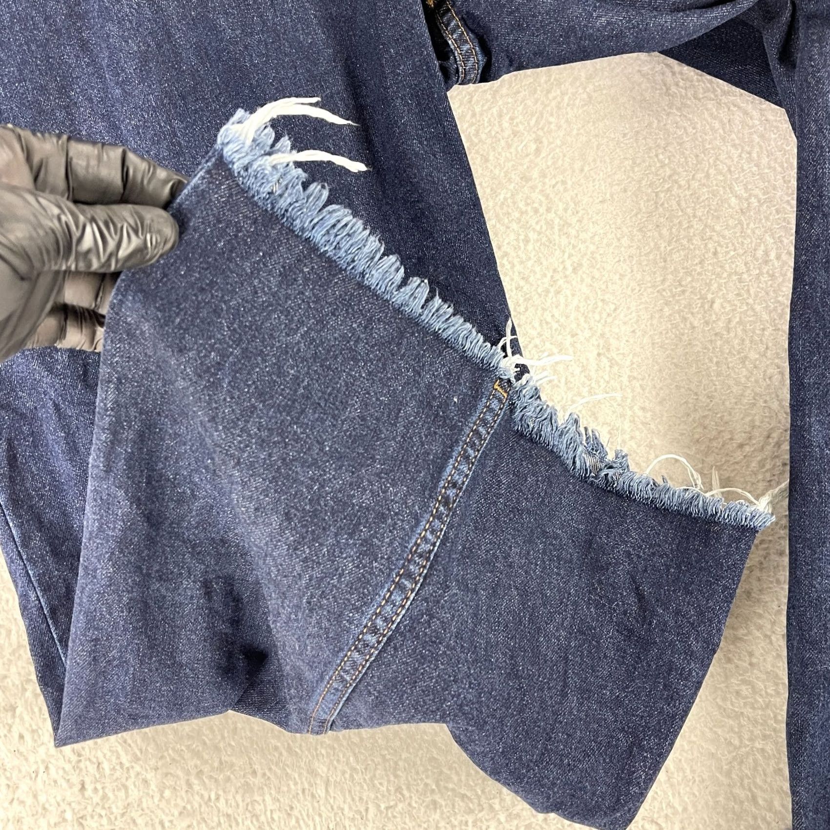 Madewell Madewell x Karen Walker Blazar Zip Jeans Womens Size 37 Wide-Leg Blue Frayed Hem Jeans Size 25" / US 0 / IT 36 - 7 Thumbnail