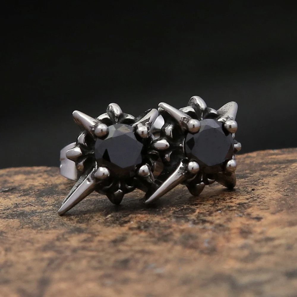 Japanese Brand × Vintage Black Stone Earrings Size ONE SIZE - 2 Thumbnail