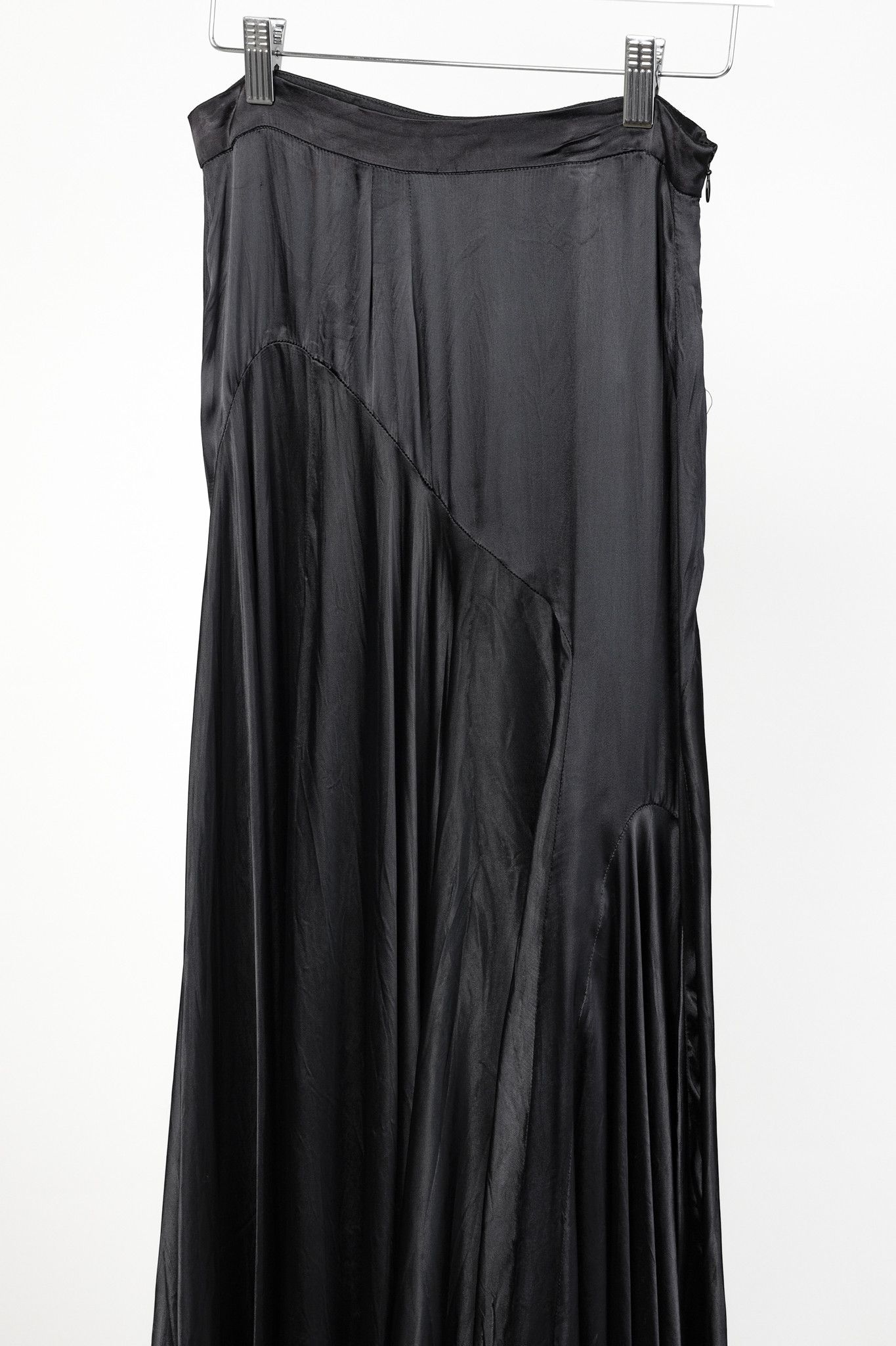 Balenciaga Balenciaga Black Satin Maxi Skirt Size 28" / US 6 / IT 42 - 3 Thumbnail