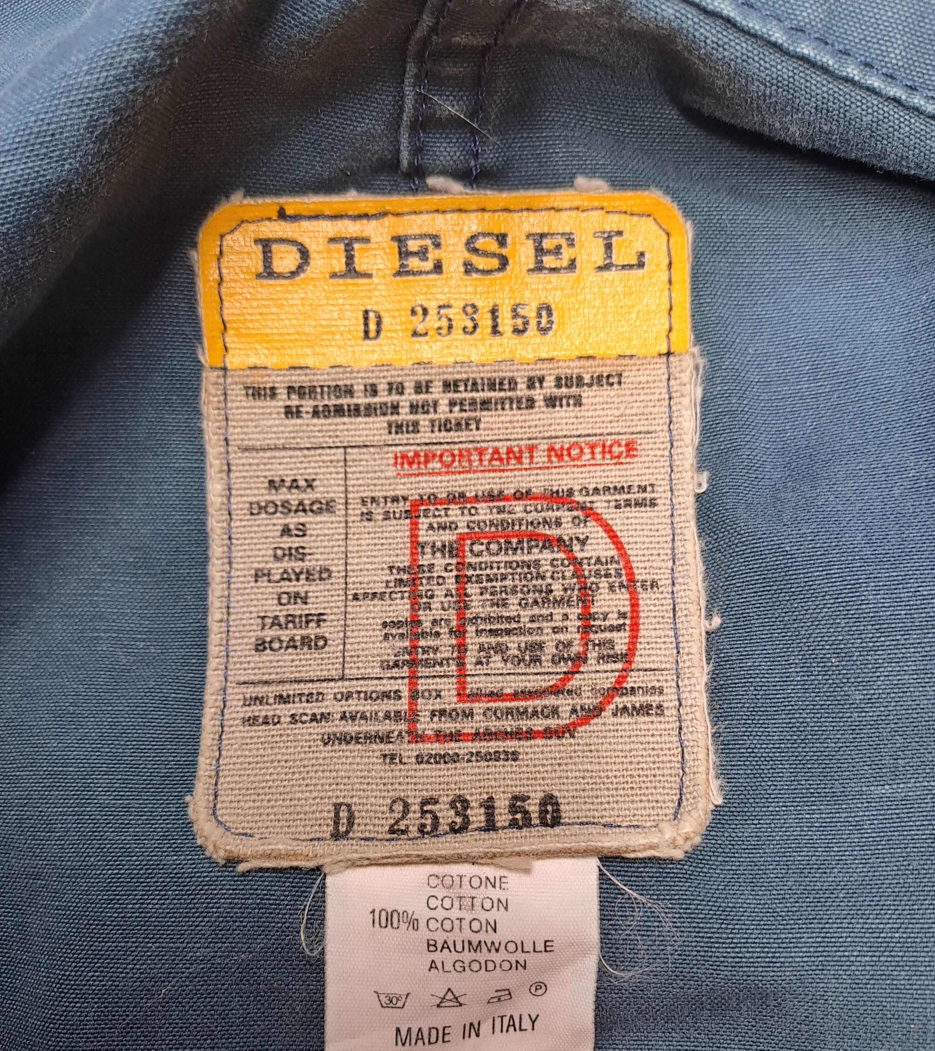 Diesel Vintage mens Diesel Rockeye Jacket 'XL' size Size US XL / EU 56 / 4 - 17 Thumbnail