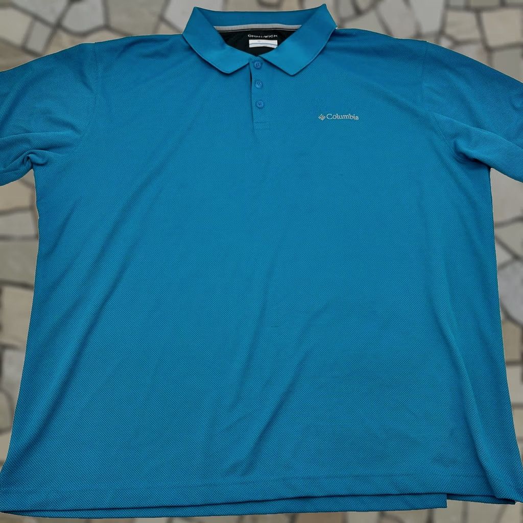 Columbia Polo Shirt Mens 2XL Teal Omni-Wick Short Sleeve Outdoor Golf in Blue, Men's (Size Xxl)
