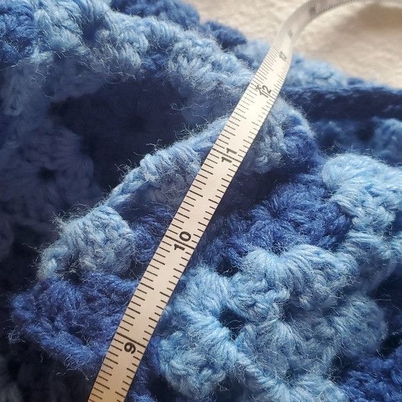 Handmade Handmade Upcycled Crocheted Blue Granny Square 2 pc Sz Ĺ-XL Size XL / US 12-14 / IT 48-50 - 13 Thumbnail