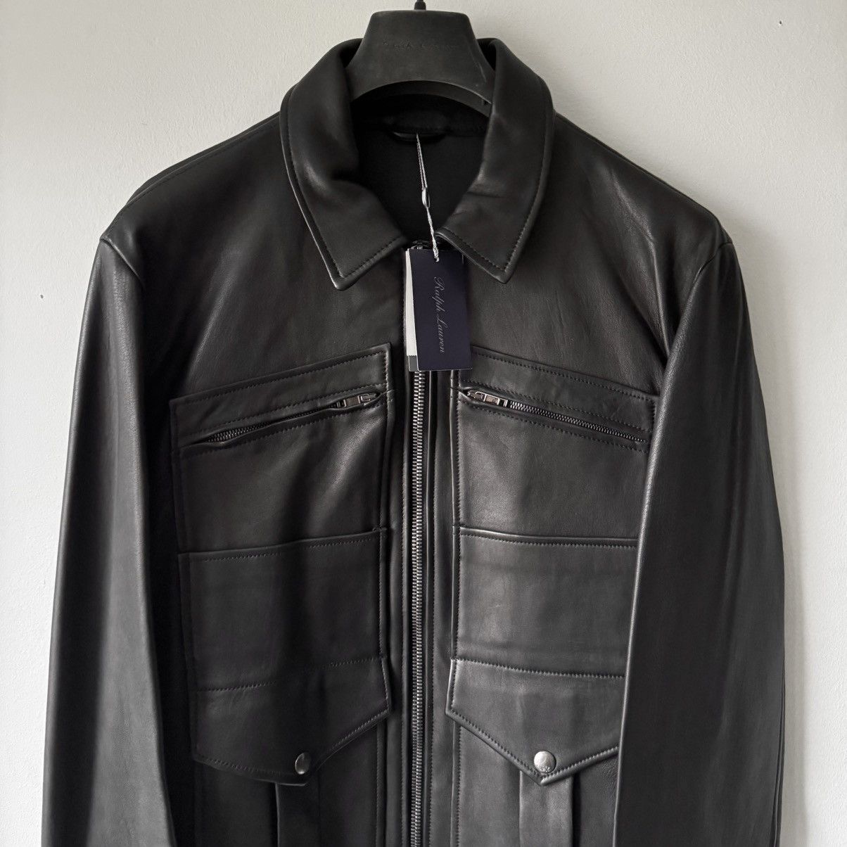 Ralph Lauren Purple Label Ralph Lauren Purple Label Black Lamb Leather Safari Jacket Size US L / EU 52-54 / 3 - 2 Thumbnail