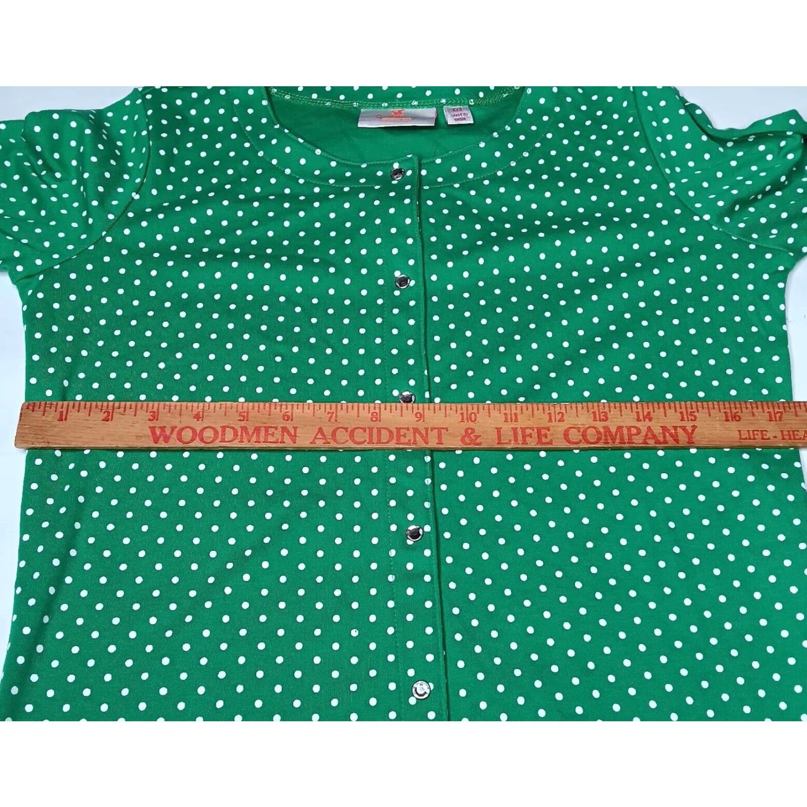 Quacker Factory Quacker Factory Shirt Women XXS Green Polka Dot Snap Front Knit Shirt Long Sleeve Cardigan NEW Size XXS / US 00 / IT 34 - 4 Thumbnail